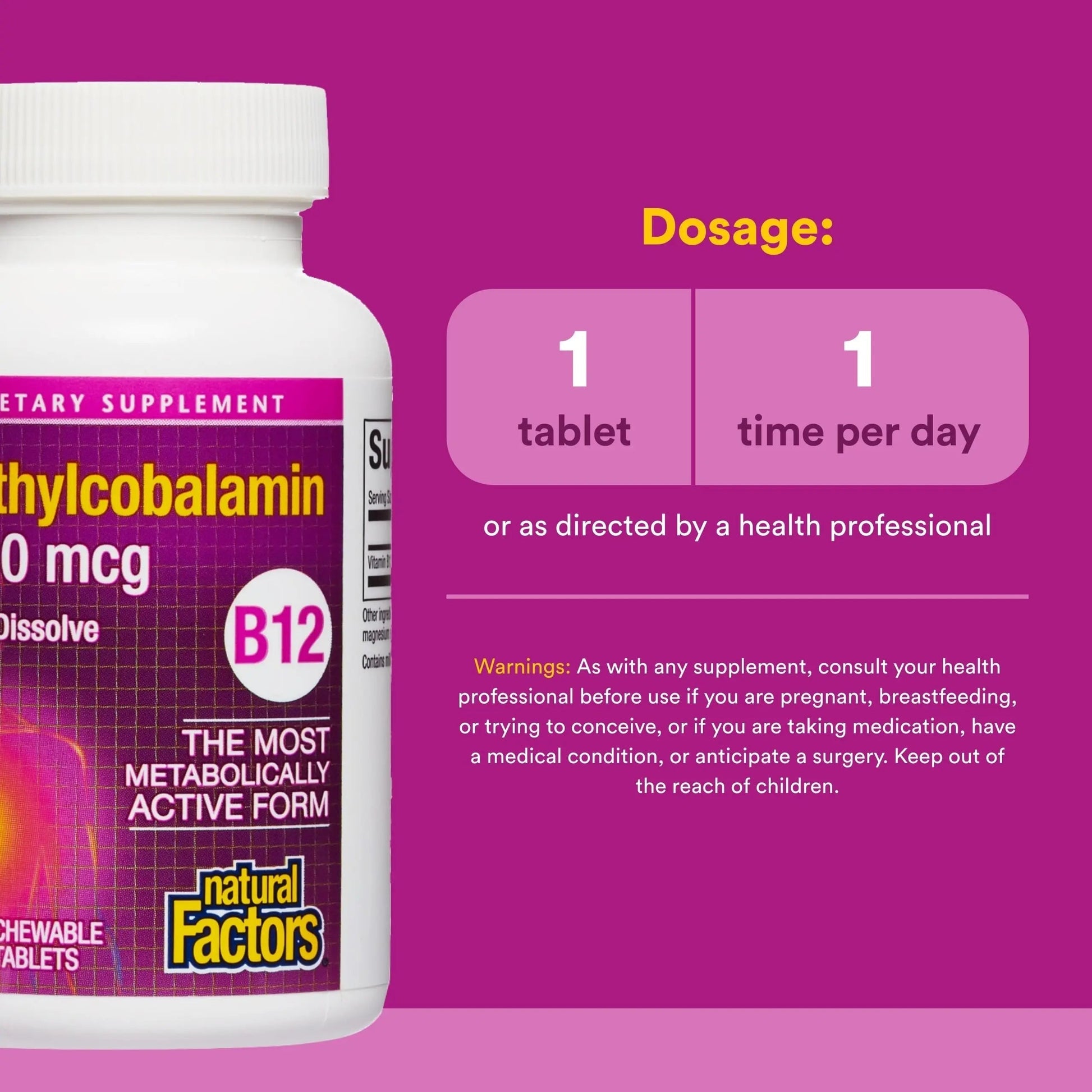 Natural Factors Methylcobalamin 1,000 mcg - Vitamin B12 Supplement in Metabolically Active Form - Supplement Supports Cll Formation Natural Factors buy supplements canada