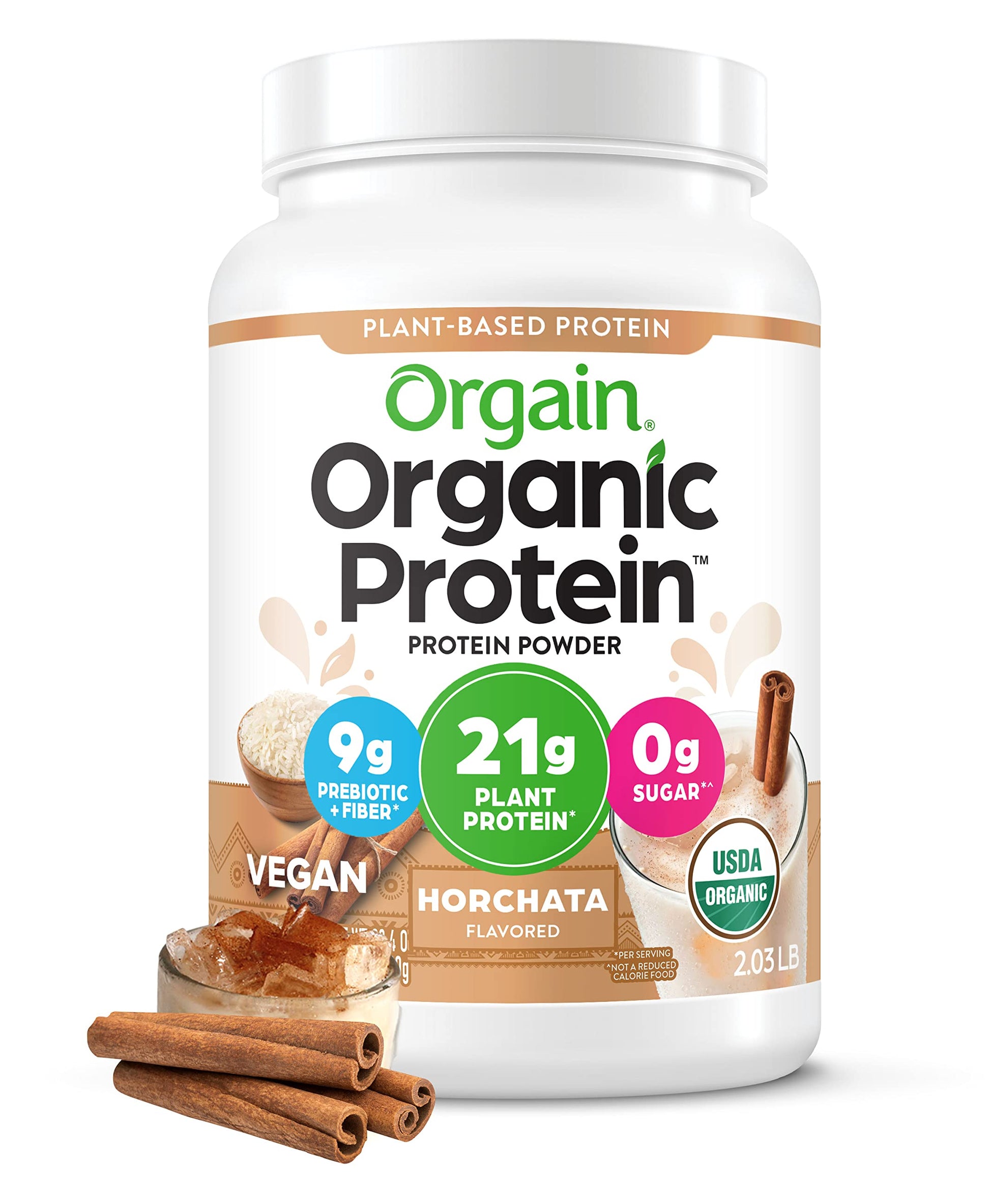 Orgain Organic Vegan Protein Powder, Horchata - 21g of Plant Based Protein, Low Net Orgain buy supplements canada