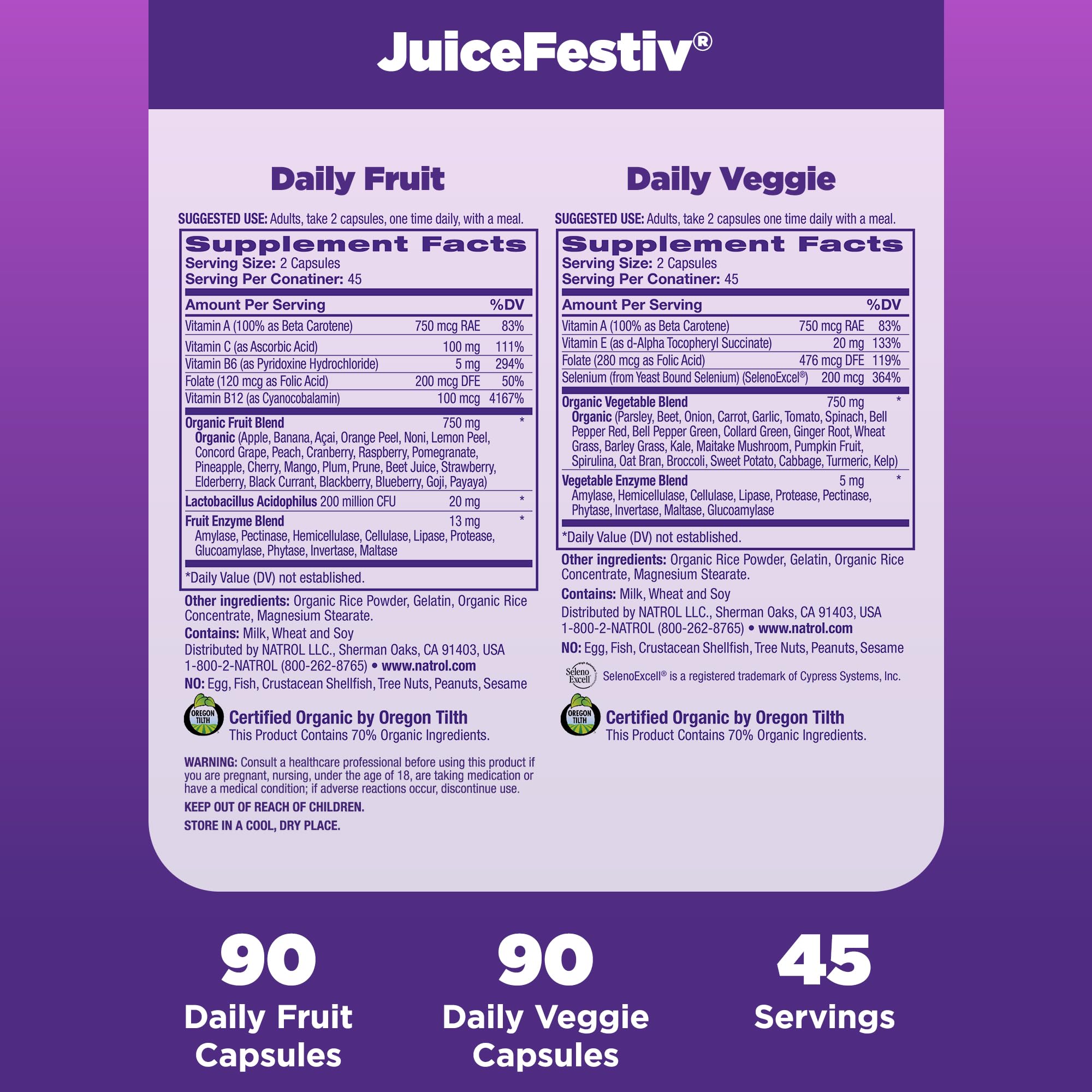 Natrol JuiceFestiv, Vitamins and Supplements for Nutrition & Well-Being, Antioxidants for Cellular Health, 90 Capsules Natrol buy supplements canada