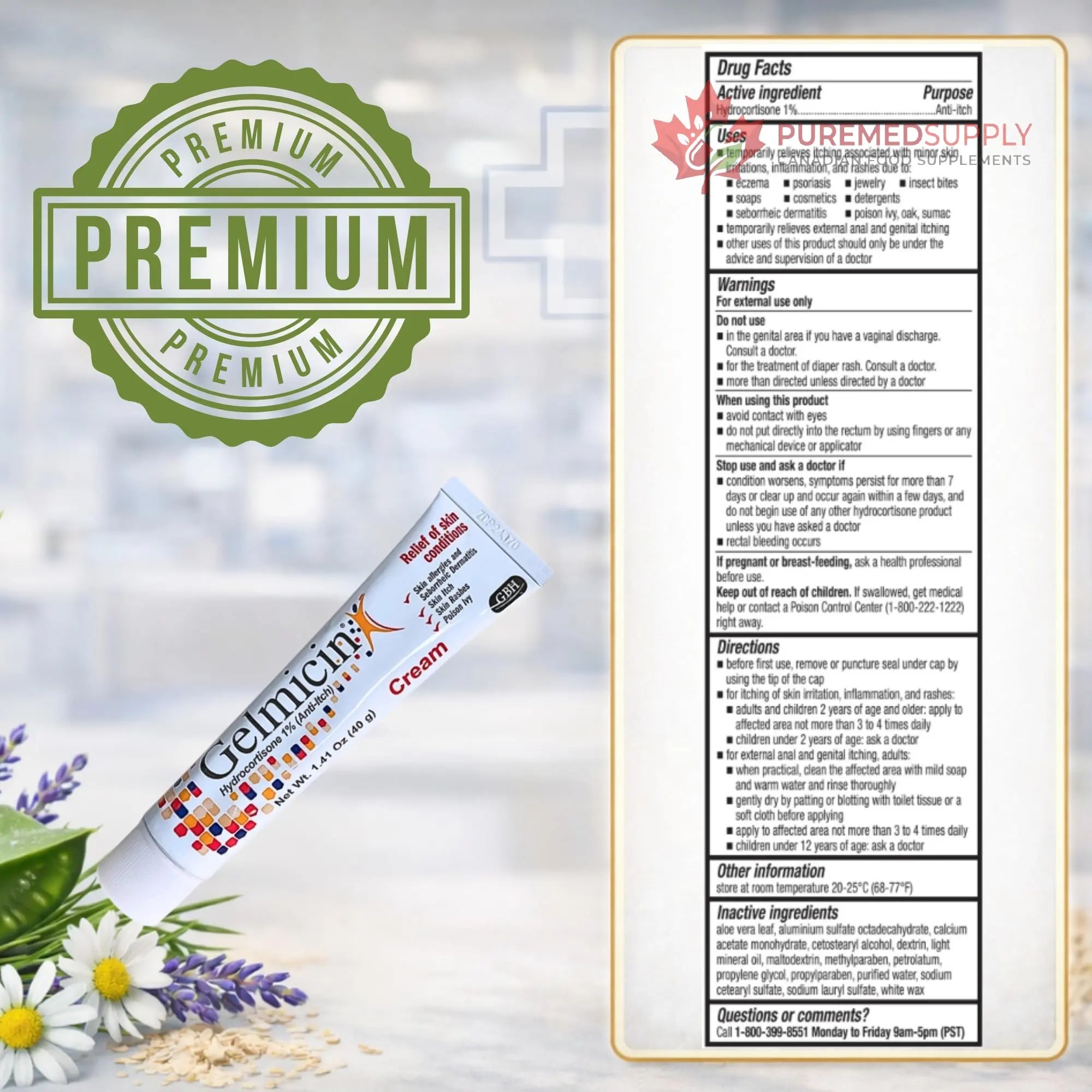 Gelmicin Cream 40g Skin Allergies, Skin Itch, Skin Rashes, Poison Ivy Relief- Contains 1.41 oz Gelmicin buy supplements canada