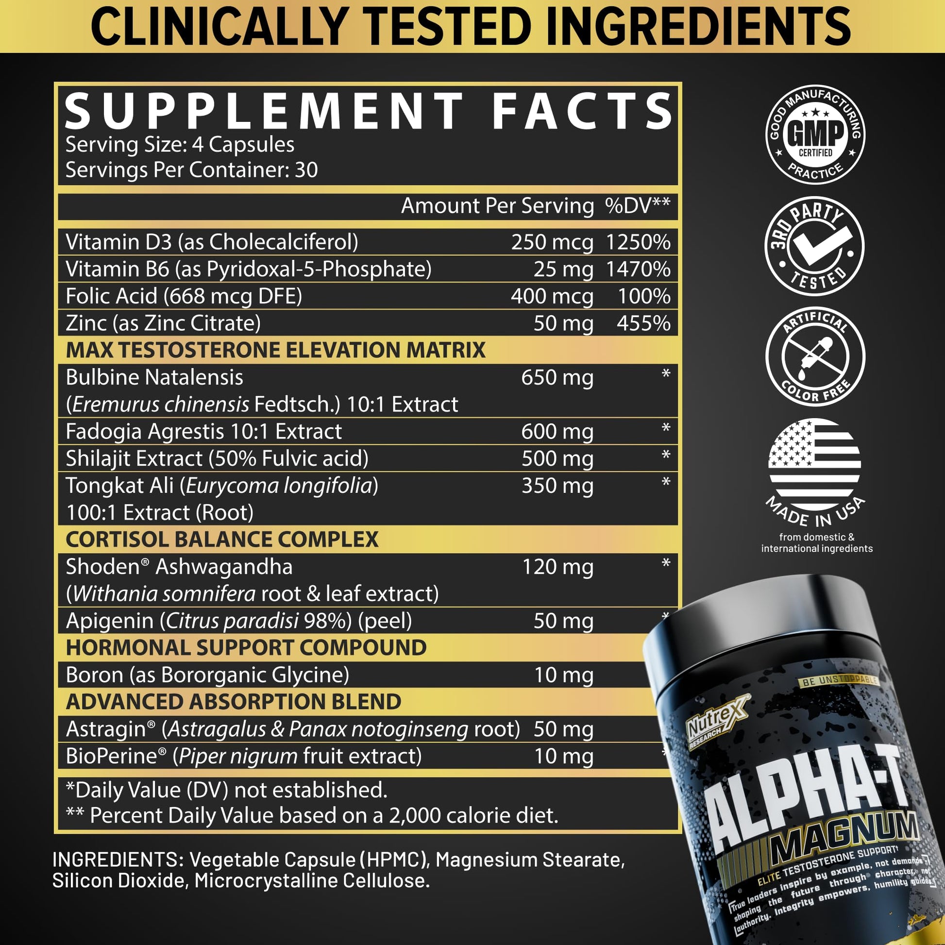 Nutrex Research Alpha-T Magnum Testosterone Support for Men | Anabolic Supplement with Tongkat Ali, Fadogia Agrestis, Shilajit and Ashwagandha | Muscle Builder for Strength, Growth & Hormone Balance Nutrex Research buy supplements canada