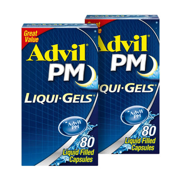 Advil PM Liqui-Gels Pain Reliever and Nighttime Sleep Aid, Pain Medicine with Ibuprofen for Pain Relief and Diphenhydramine HCL for a Sleep Aid - 2x80 Liquid Filled Capsules Advil buy supplements canada