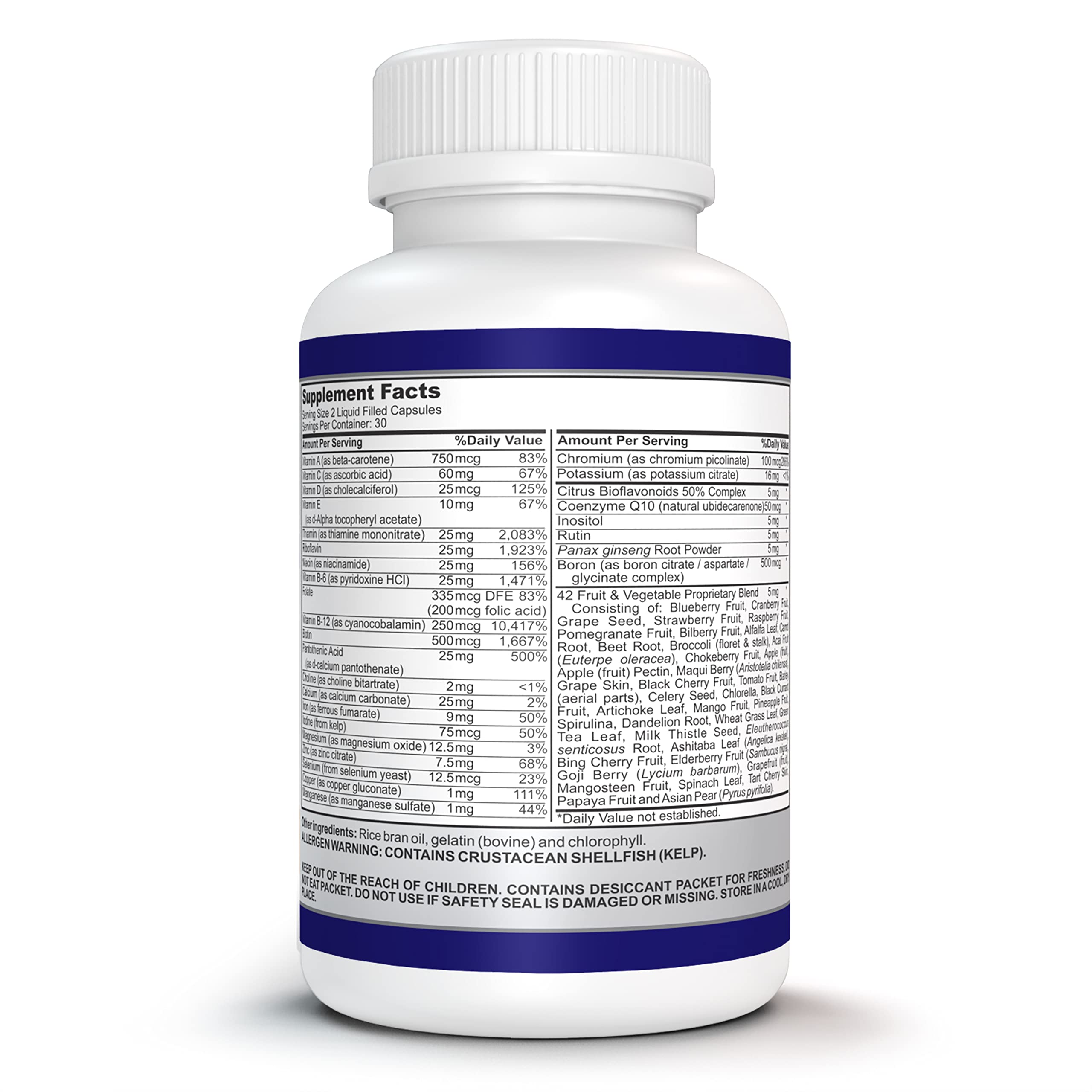 O!VITA Liquid Multivitamin Complete, with a Full Spectrum of Vitamins and Minerals, Plus 42 Fruits and Vegetable Proprietary Blend, Easy Absorption (60 Vegan Liquid Filled Capsules) O!VITA buy supplements canada