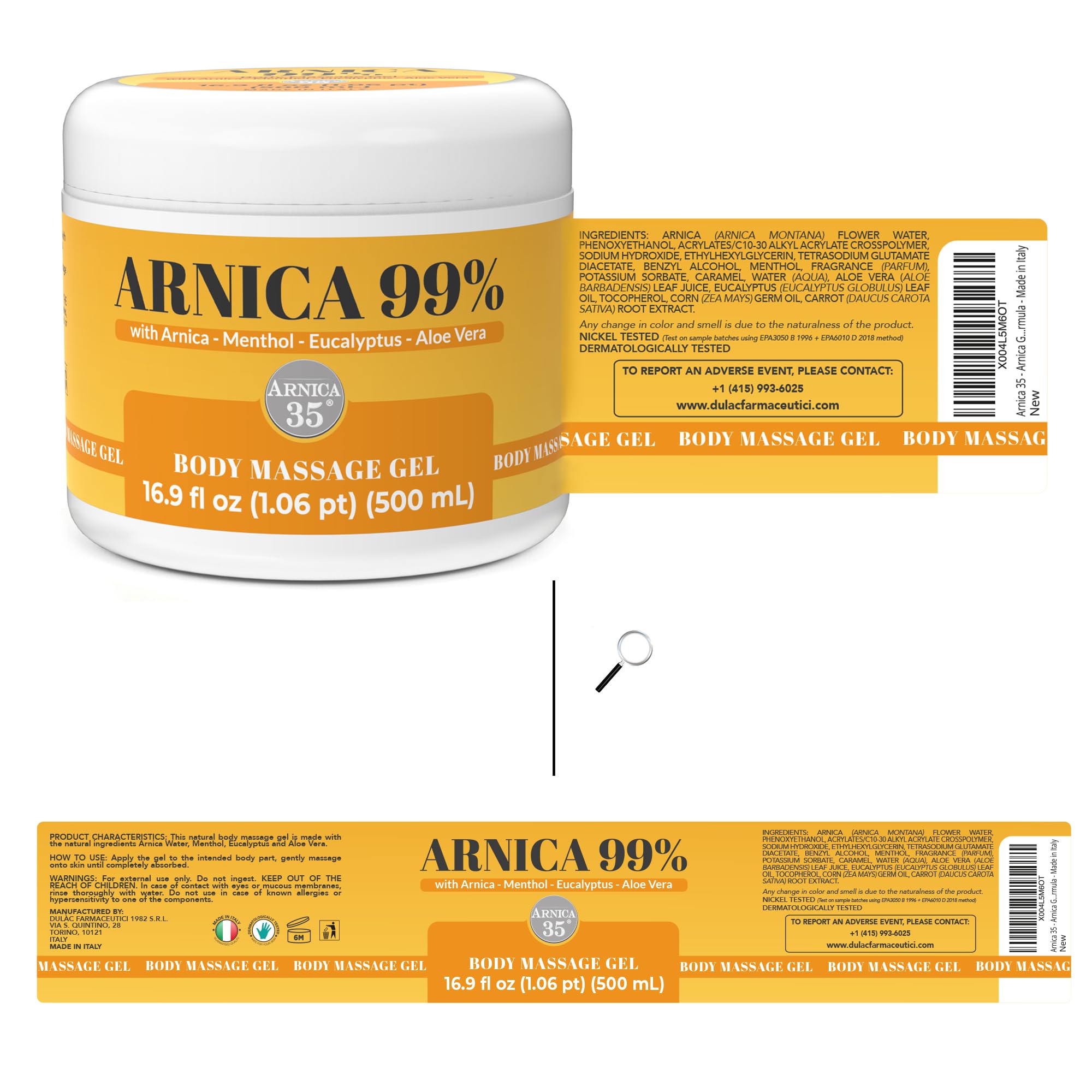 Arnica 35 Arnica Body Massage Gel – Water-Based Cosmetic Massage Gel with Arnica Montana, Fast-Absorbing Lightweight Texture, Non-Greasy Feel, Dermatologically Tested, 16.9 fl oz Arnica buy supplements canada
