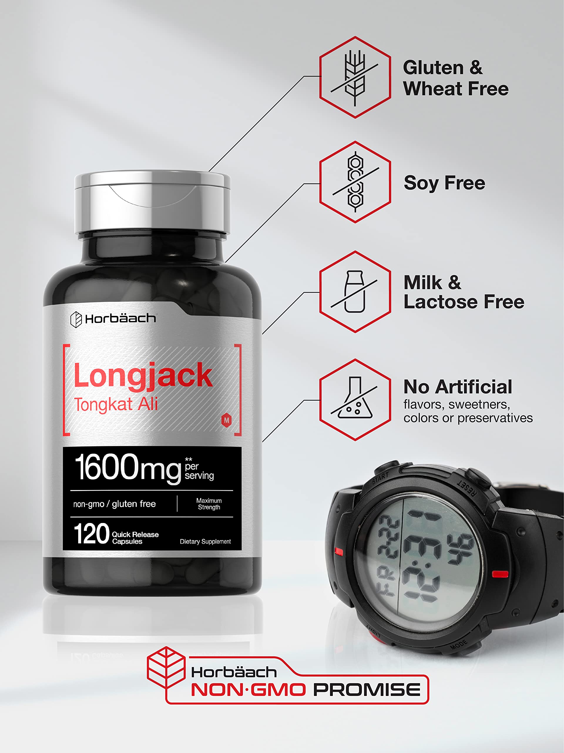 Longjack Tongkat Ali 1600 mg | 120 Capsules | Longifolia Root Extract Powder | Maximum Horbäach buy supplements canada