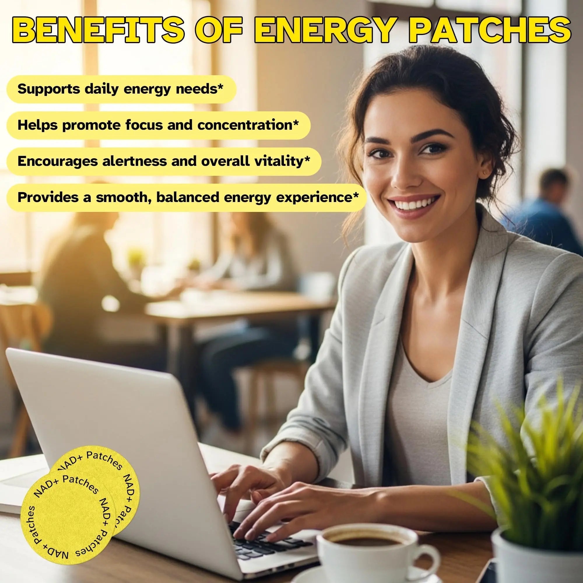 Energy Patches – 30 Plant-Based Patches with Biotin, Caffeine & Ginseng – Gentle Daily Support for Focus, Alertness & Vitality – Vegan Formula, 1 Month Supply Vitalumina buy supplements canada