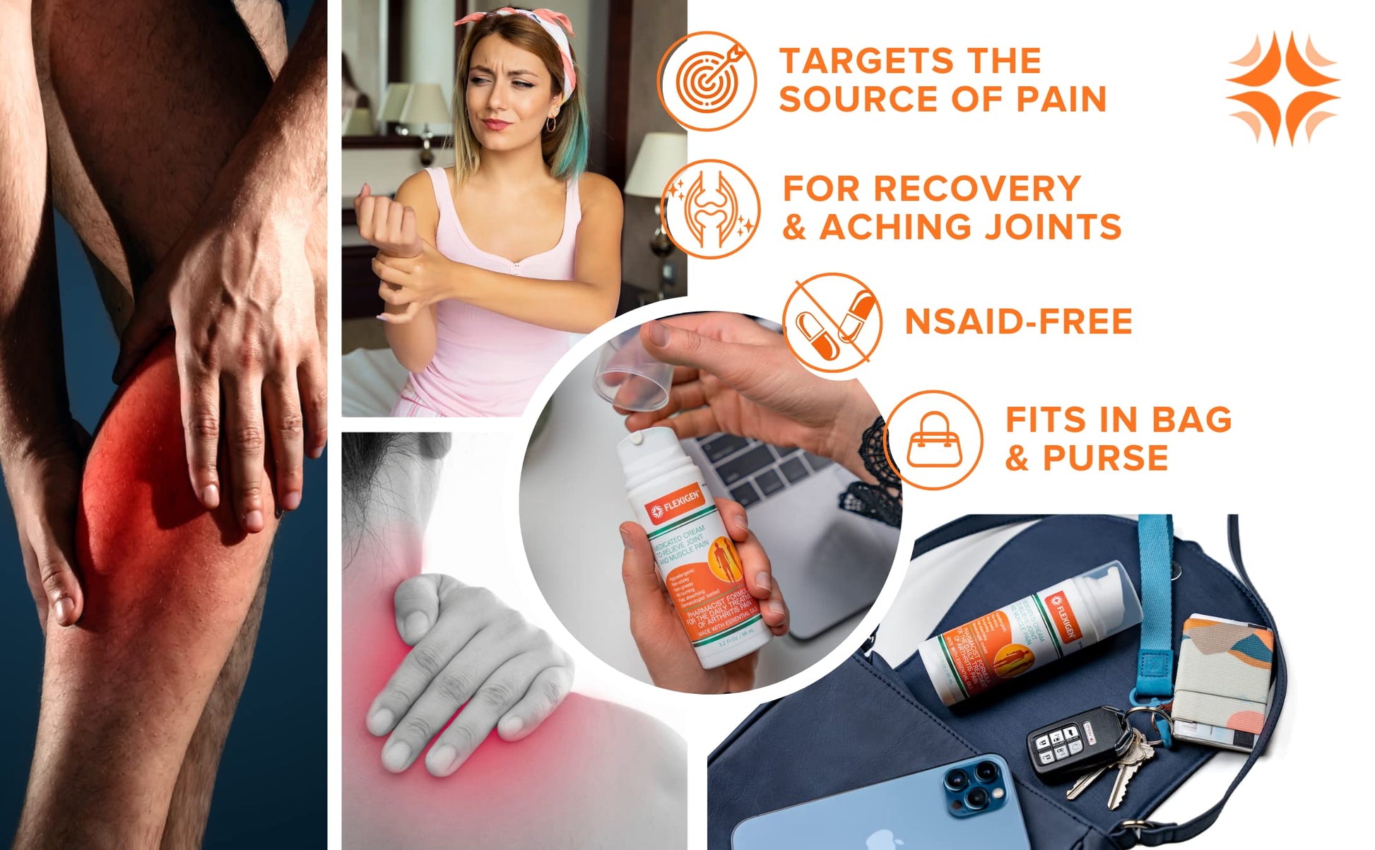 FLEXIGEN Pain Cream Lotion 3-Pack – Natural Menthol Formula with Frankincense & Essential Oils – Fast-Acting, Non-Greasy, Pleasant Scent FLEXIGEN buy supplements canada