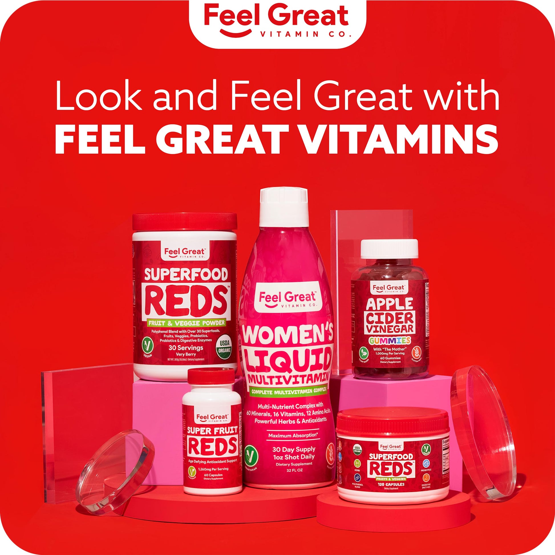 Feel Great Organic Superfood Reds Powder Packed with Beet Root Powder | Digestive Support Including Bloating Relief | Fruit and Veggie Polyphenols Supplement. The Feel Great Vitamin Company buy supplements canada