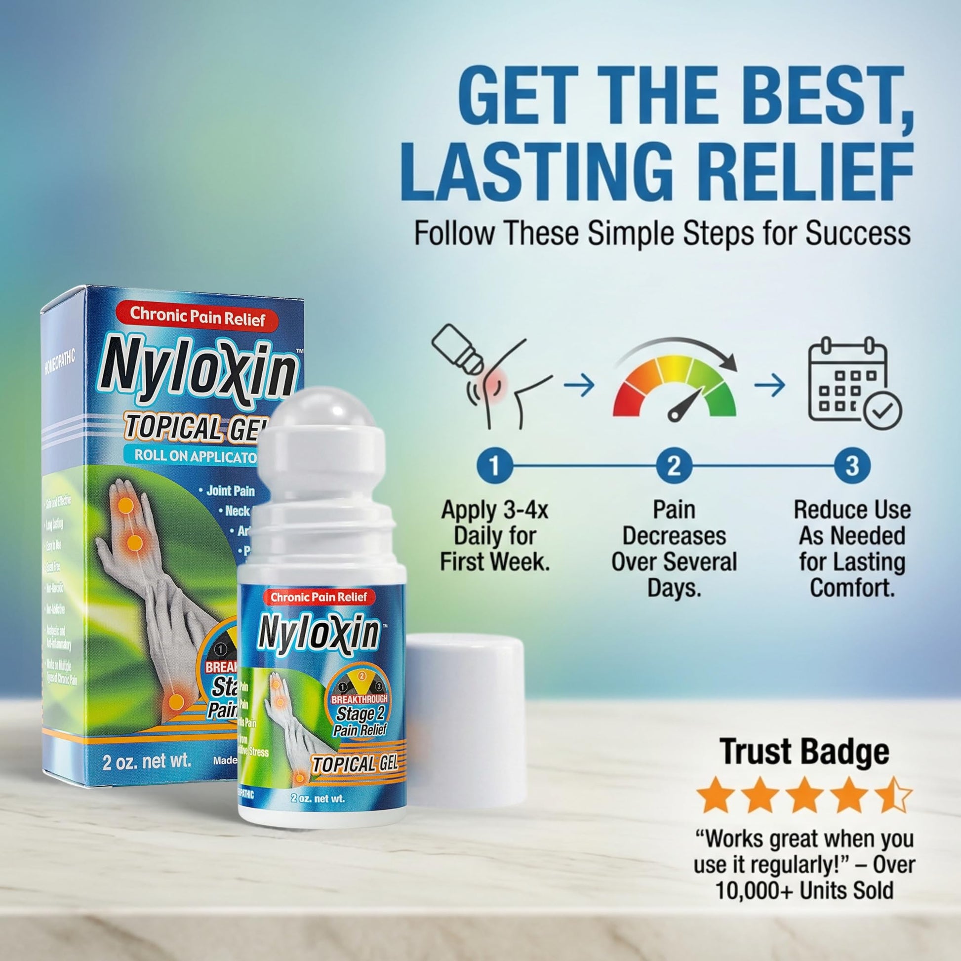 Nyloxin Extra Strength Roll-On Arthritis Pain Relief Gel, Back Pain Relief, Neuropathy Pain Relief, Nerve Pain Relief, Knee Pain Relief, Foot Pain Relief, Muscle Pain Relief, Joint Pain (2 oz) Nyloxin buy supplements canada
