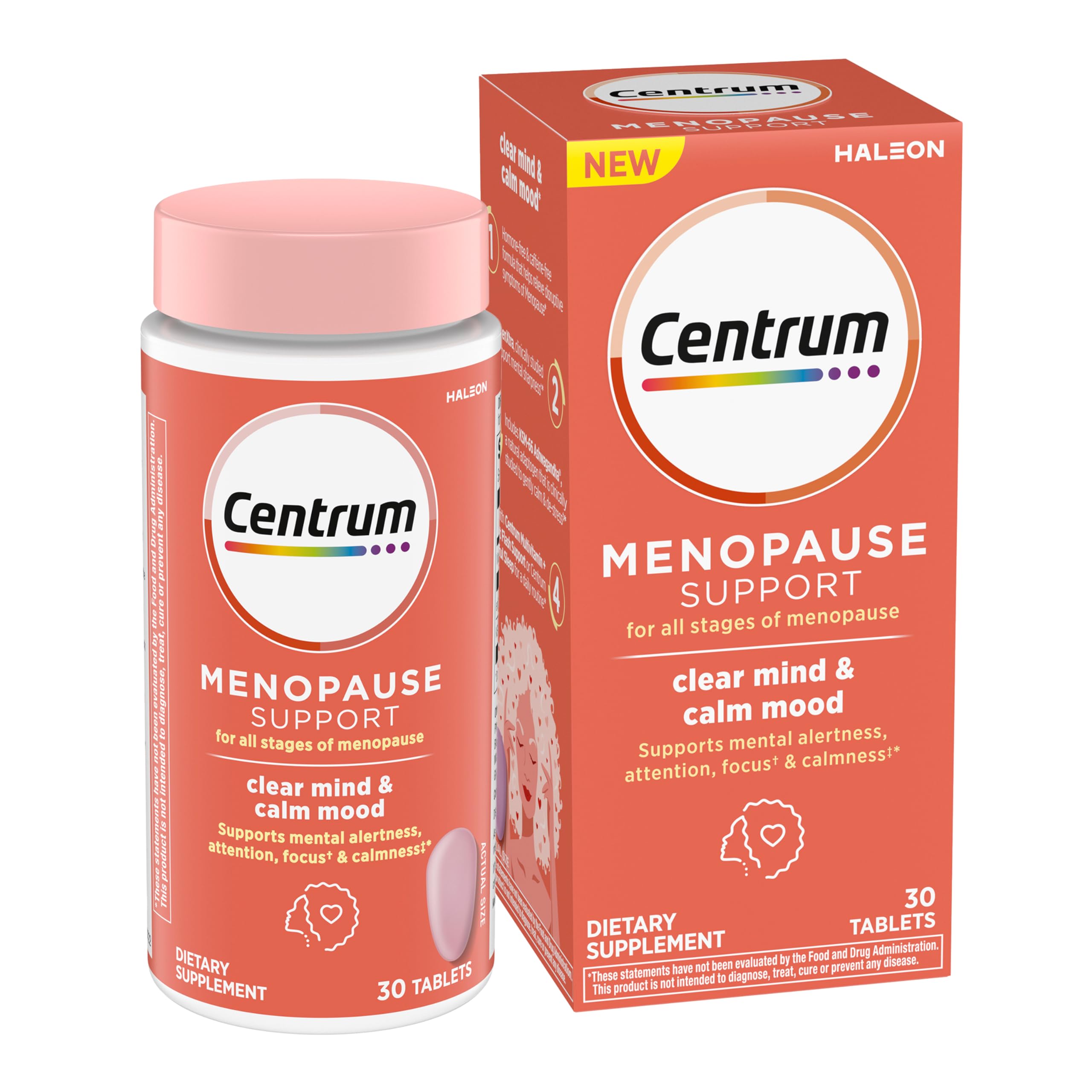 Centrum Clear Mind and Calm Mood Menopause Support Tablets, with Clinically Studied enXtra, 30 Count Centrum buy supplements canada