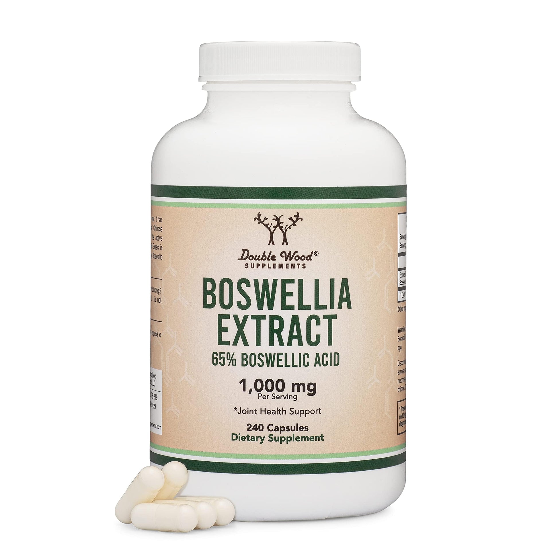 Boswellia Serrata - 240 Capsules (Max Strength 1,000mg of 65% Boswellic Acid Extract) Boswellia Extract Capsules (Joint Support Supplement for Joint Health) Third Party Tested by Double Wood Double Wood Supplements buy supplements canada