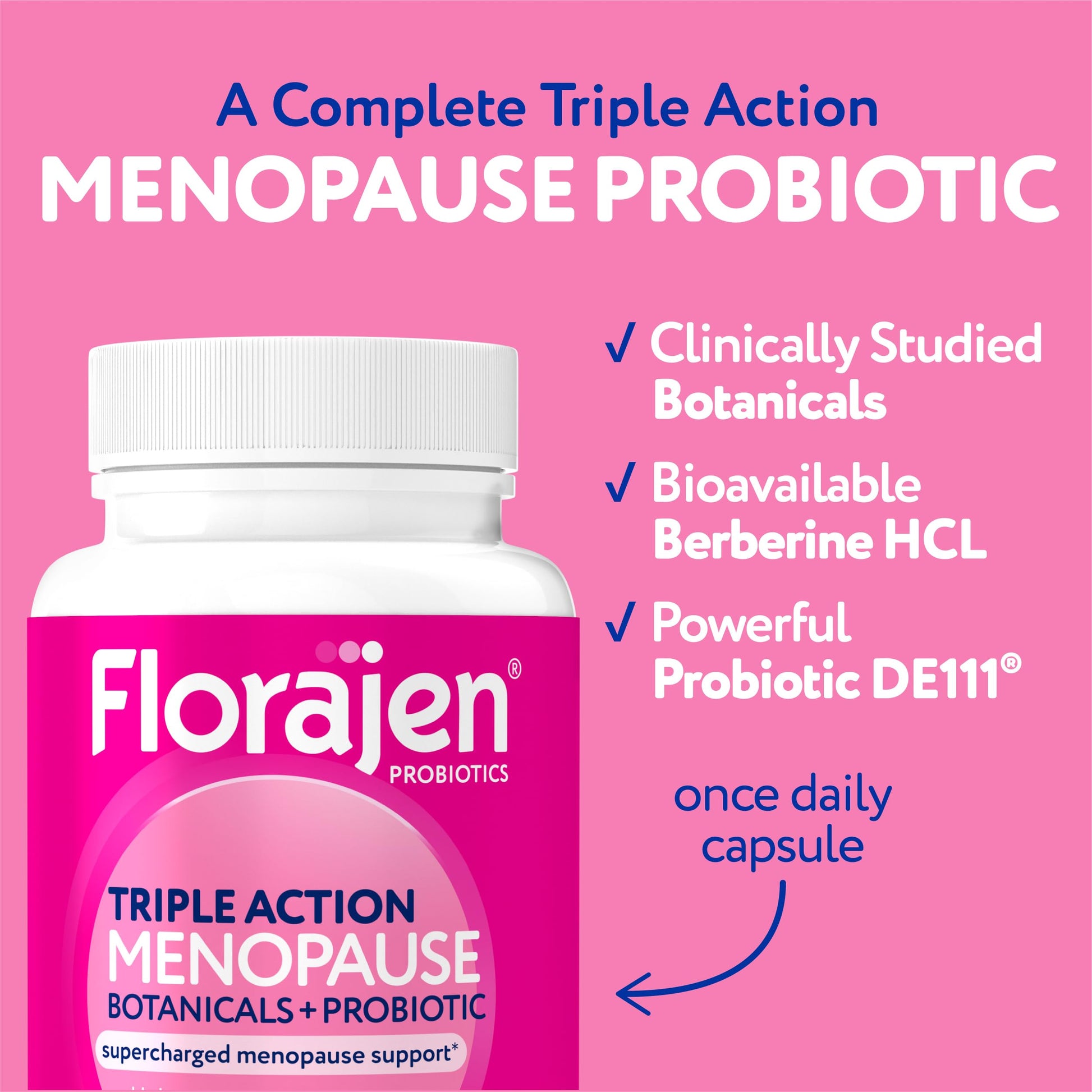 Florajen Triple-Action Menopause Probiotic - Hormonal Balance, Hot Flash, & Mood Swing Relief - Weight Management & Digestive Support - Featuring Berberine, Black Cohosh, & Botanical - 30 Capsules Florajen buy supplements canada