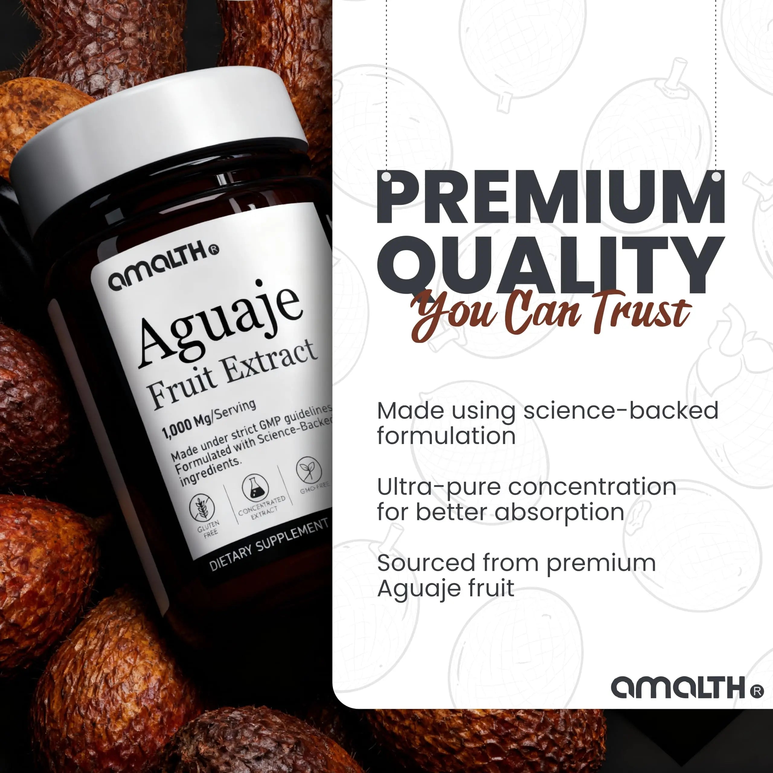 Amalth Aguaje Curves Capsule for Women 1000 mg- Extra Strength from Peru Natural Supplements- 120 Capsules Non- GMO Premium Quality Pills AMALTH buy supplements canada