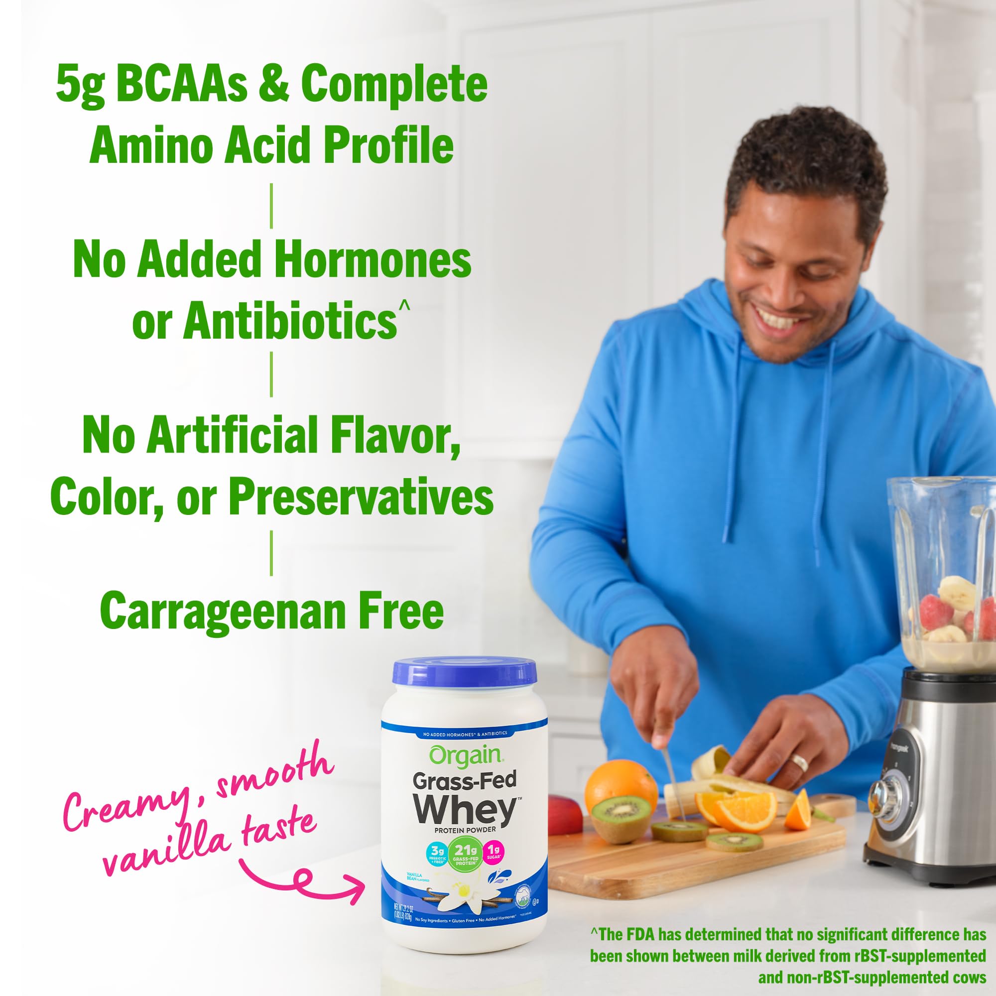 Orgain Whey Protein Powder, Vanilla Bean - 21g Grass Fed Dairy Protein, Gluten Free Orgain buy supplements canada