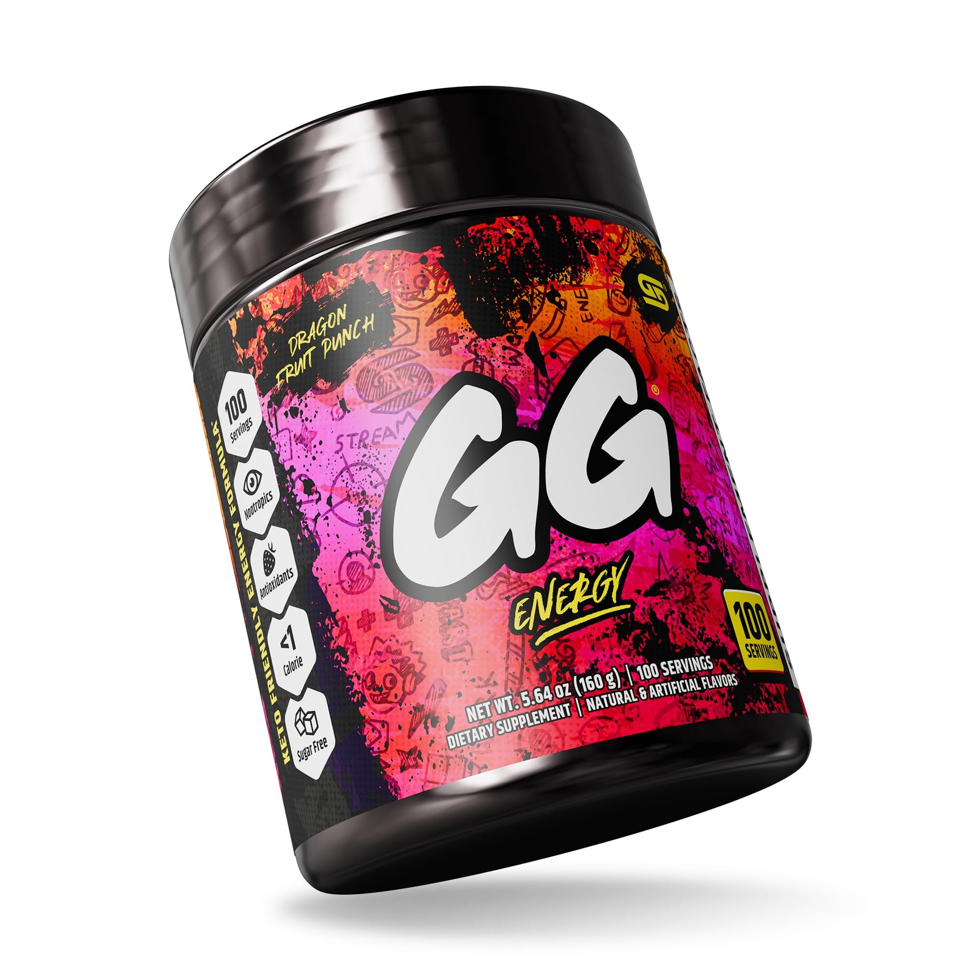 Gamer Supps GG Energy - Dragonfruit Punch (100 Servings) - Keto Friendly Gaming Energy and Nootropic Blend, Sugar Free + Organic Caffeine + Vitamins, Powder Drink Gamer Supps buy supplements canada