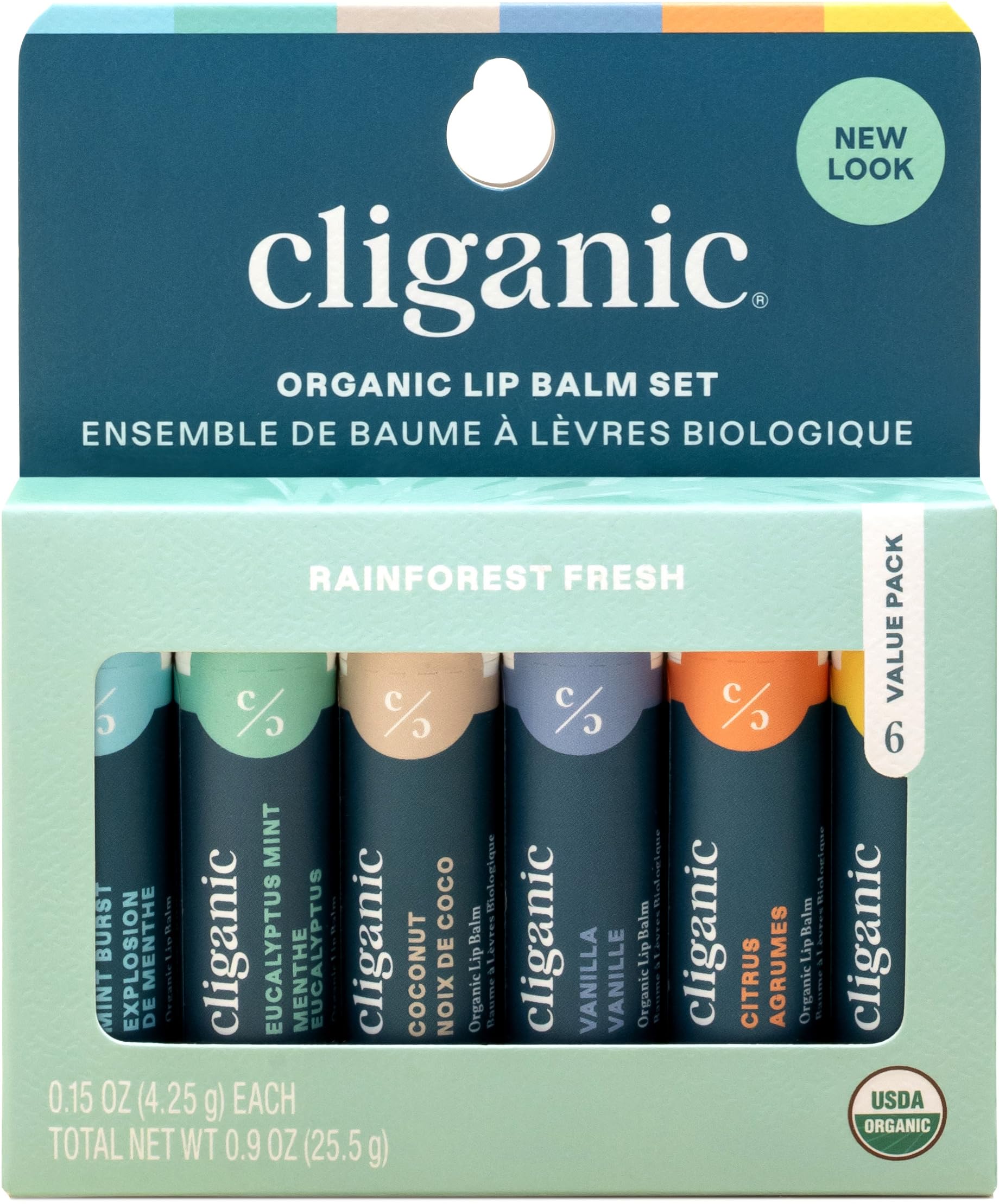Cliganic Organic Lip Balm Set (6 Flavors) - 100% Natural Hydrating, Moisturizing for Dry Cracked Lips, Stocking Stuffer Gift for Men & Women Cliganic buy supplements canada