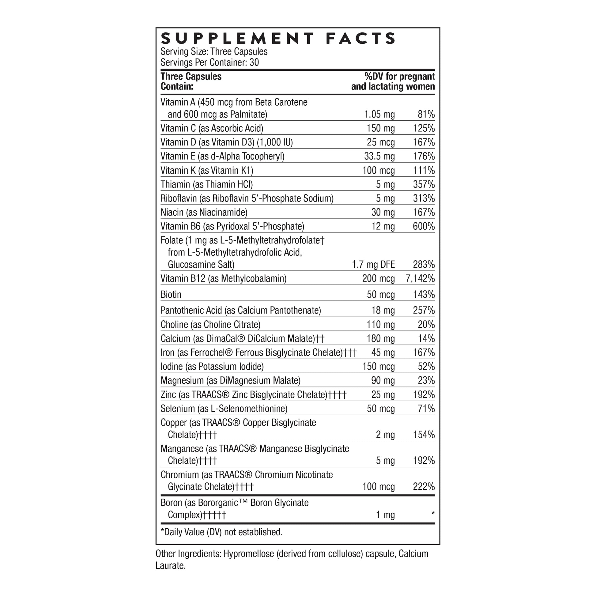 THORNE - Basic Prenatal - Well-Researched Folate Multi for Pregnant and Nursing Women Includes 18 Vitamins and Minerals, Plus Choline - Gluten, Dairy & Soy-Free - 90 Capsules - 30 Servings THORNE buy supplements canada