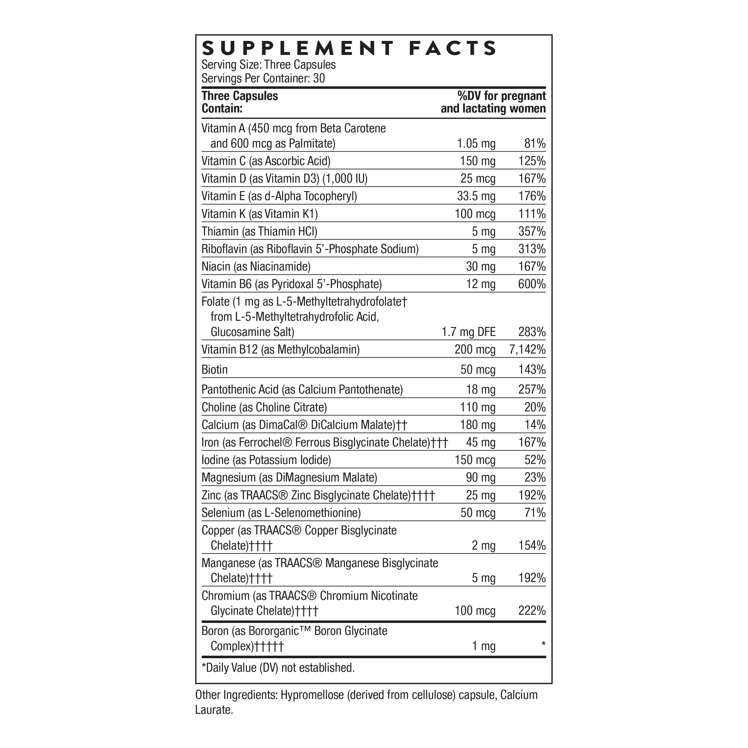 THORNE - Basic Prenatal - Well-Researched Folate Multi for Pregnant & Nursing Women - Includes 18 Vitamins & Minerals, Plus Choline - Third-Party Certified THORNE buy supplements canada