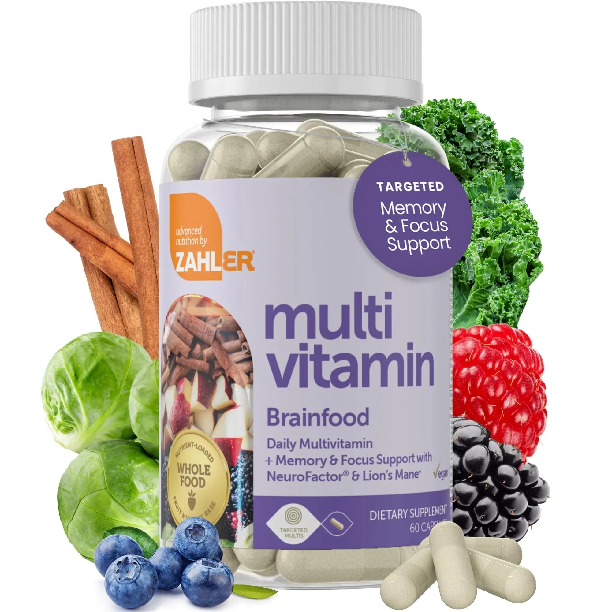 Zahler - Multivitamin Brain Supplement (60 Count) Kosher Brainfood Capsules for Adults with Neuro Factor & Lion's Mane Zahler buy supplements canada