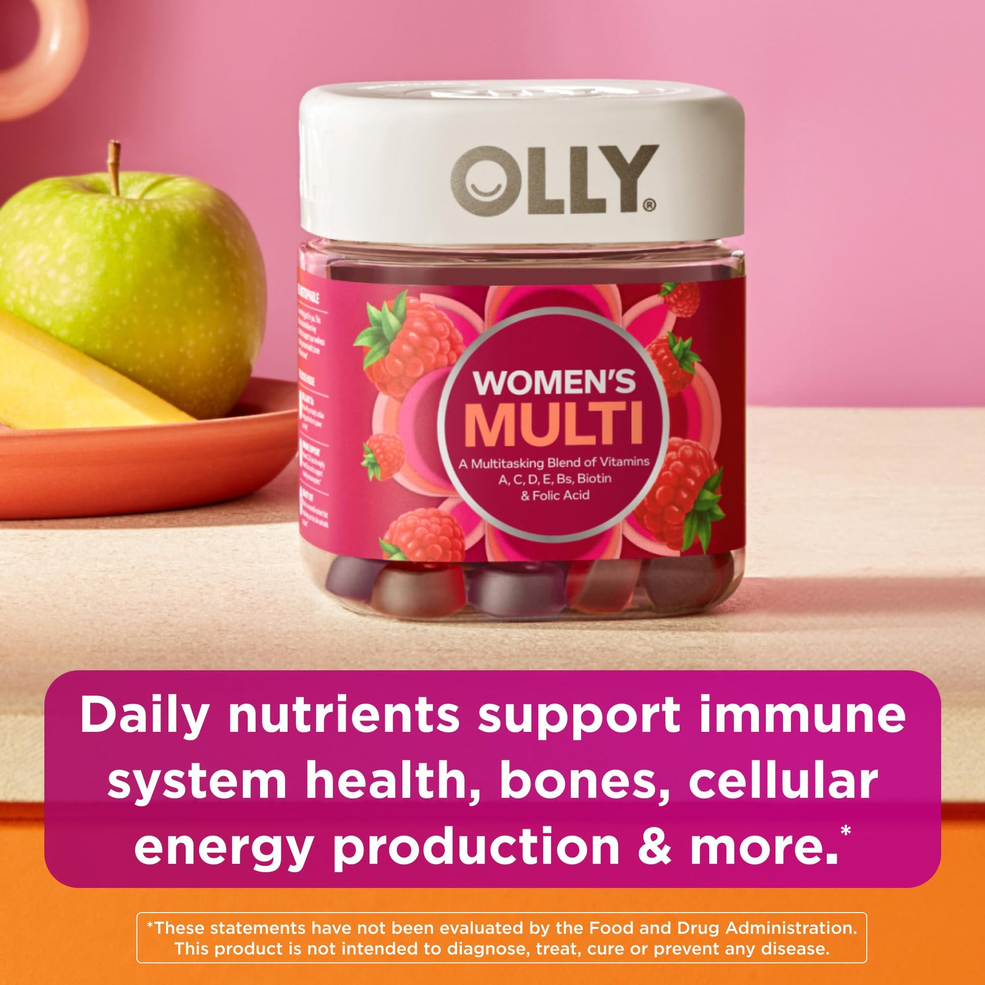 OLLY Women's Multivitamin Gummy, Vitamins A, D, C, E, Biotin, Folic Acid, Adult Chewable Vitamin, Berry Flavor OLLY buy supplements canada