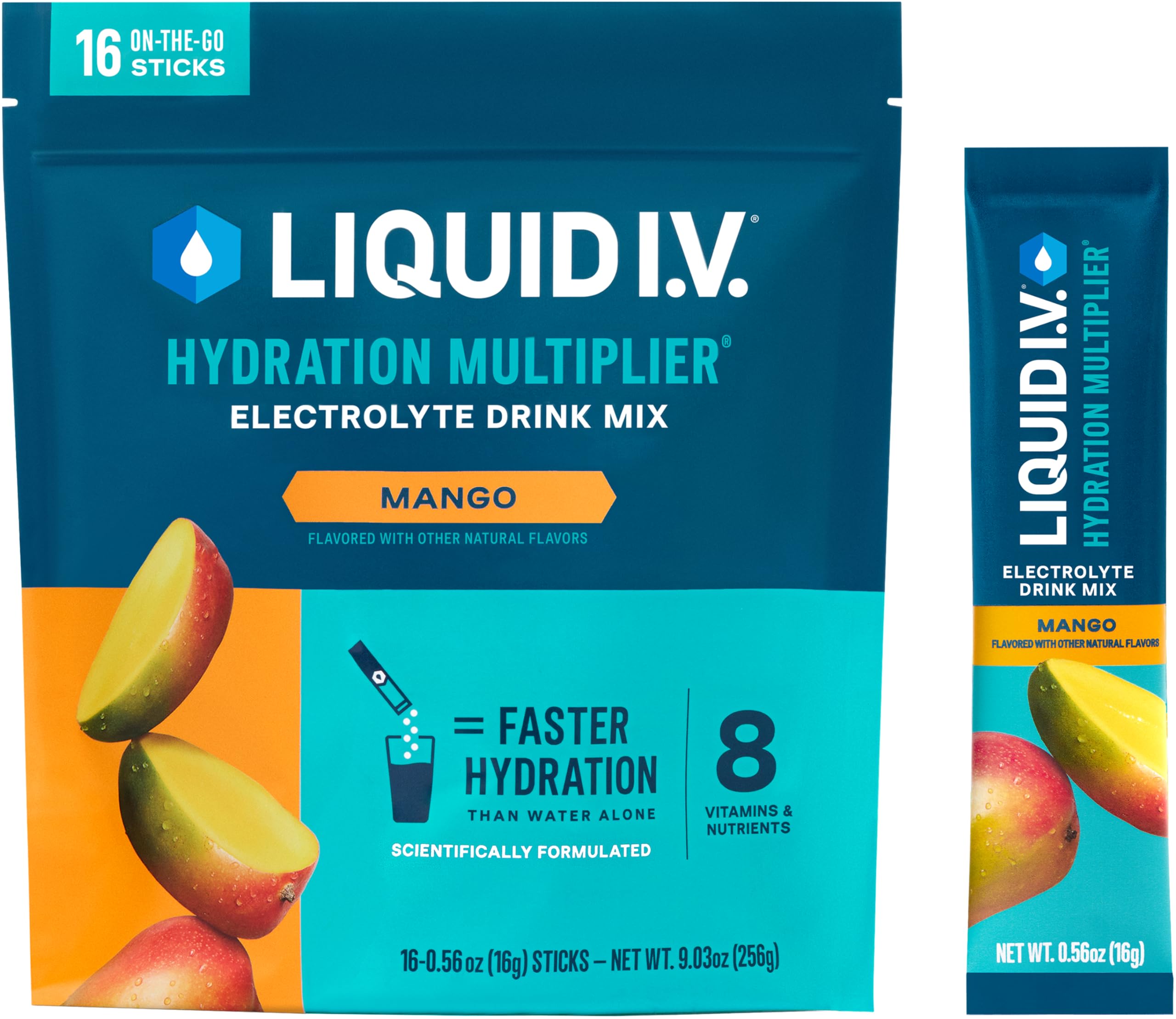 Liquid I.V.® Hydration Multiplier - Mango | Electrolyte Powder Drink Mix | 1 Pack (16 Servings) Liquid I.V. buy supplements canada