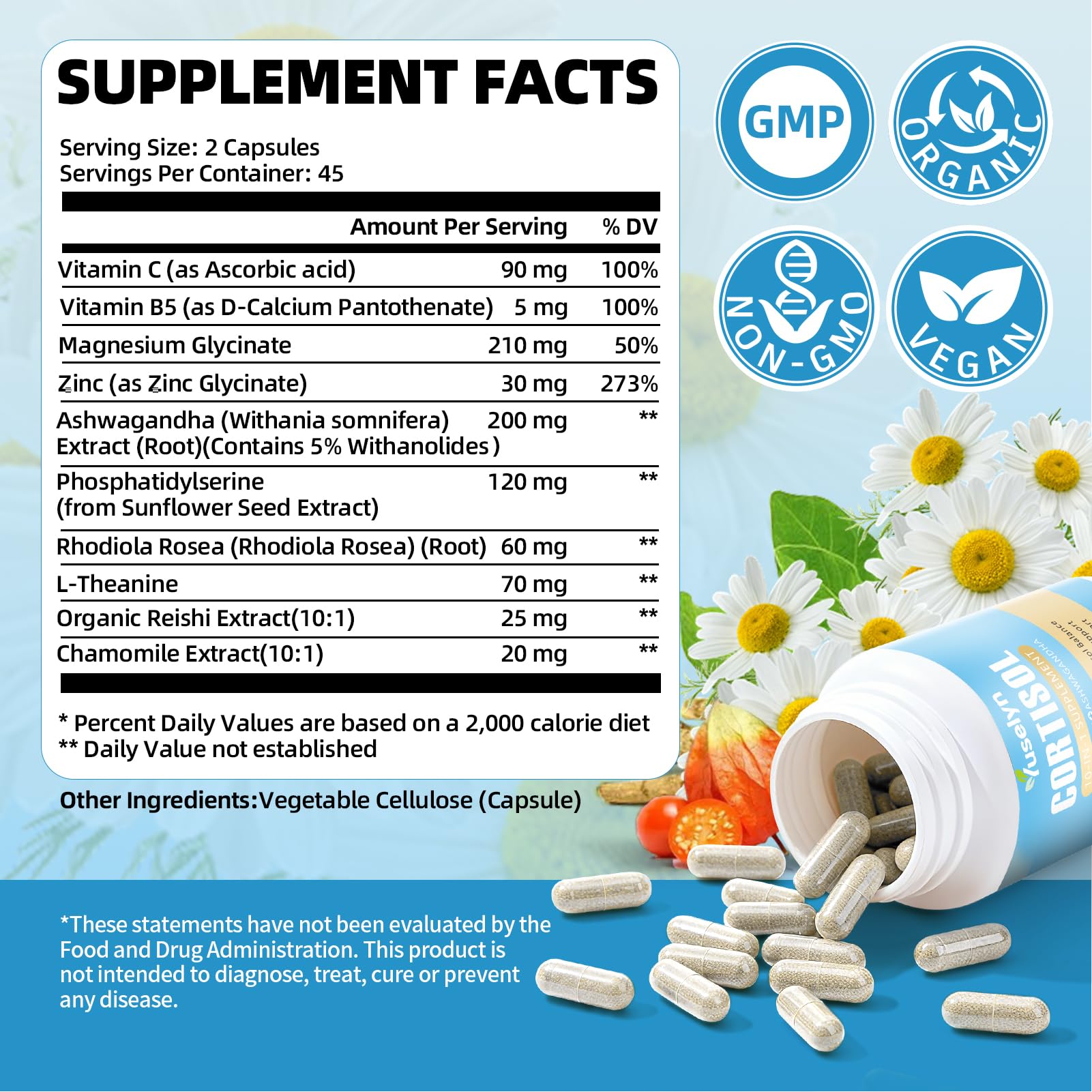 Yuselyn Cortisol Supplements for Women & Men, 10-in-1 Cortisol Detox Manager - High Cortisol Lowering Supplements with Magnesium, Ashwagandha & L-Theanine for Balanced Calm & Stress Relief Yuselyn buy supplements canada