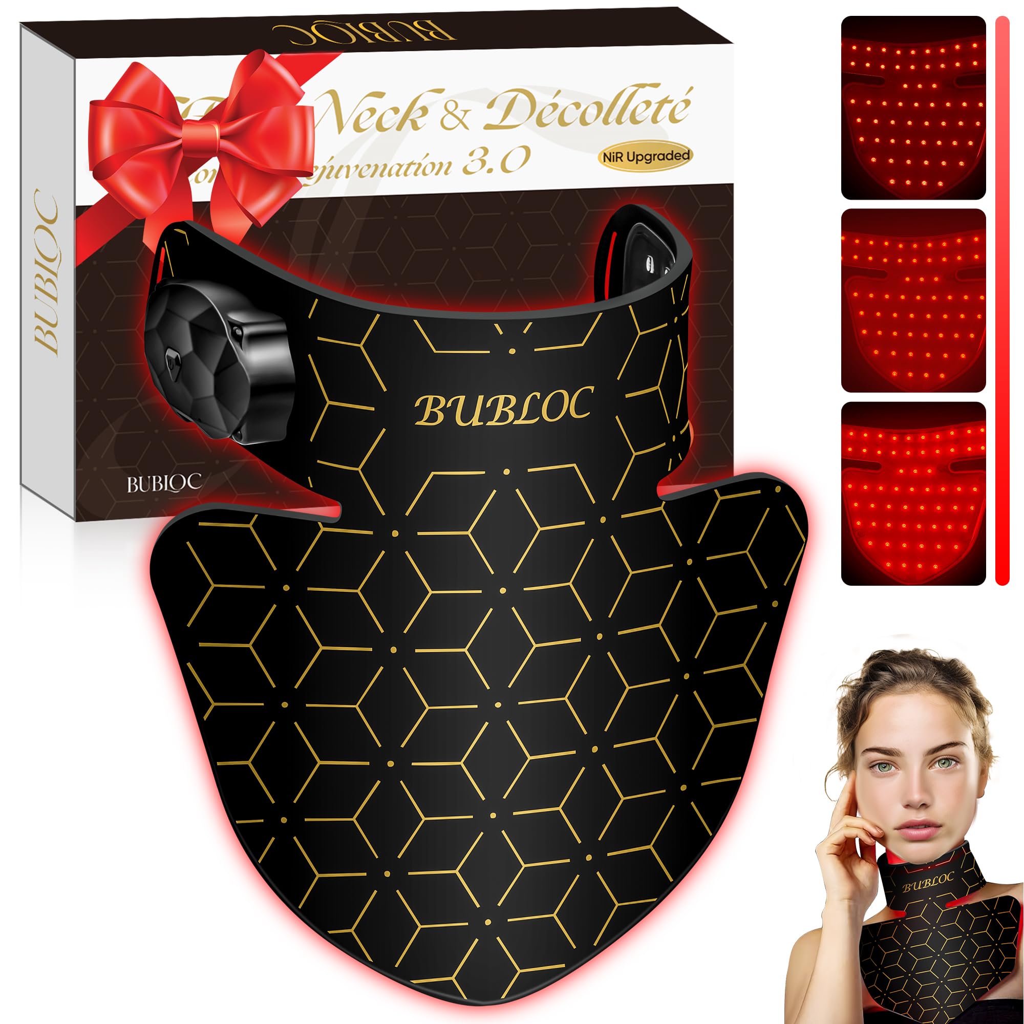 Upgraded Red Light Therapy Mask for Neck & Décolleté, 850 nm Wireless Infrared Light Therapy Suitable BUBLOC buy supplements canada