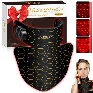 Upgraded Red Light Therapy Mask for Neck & Décolleté, 850 nm Wireless Infrared Light Therapy Suitable BUBLOC buy supplements canada