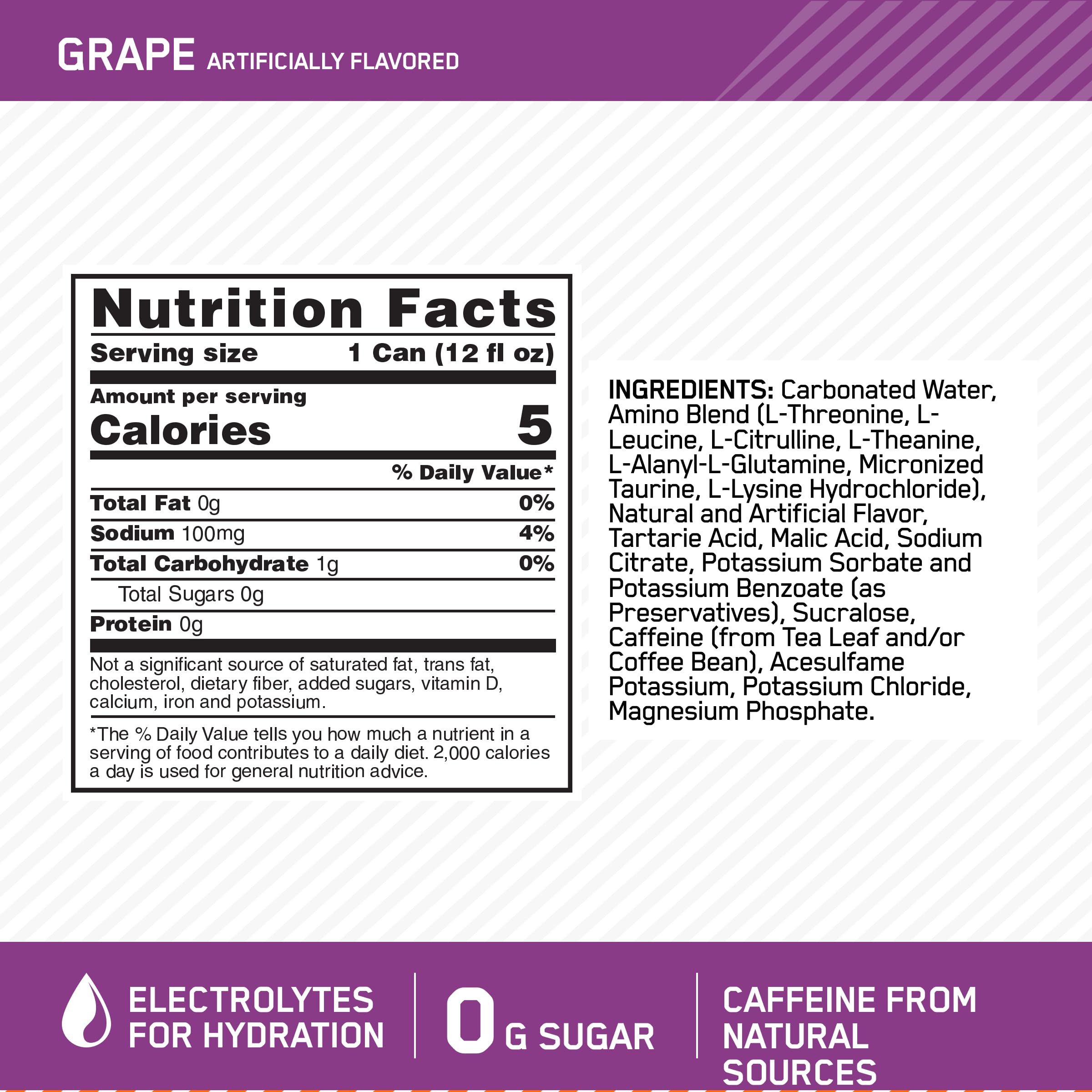 Optimum Nutrition Amino Energy Sparkling Hydration Drink, Electrolytes, Caffeine Optimum Nutrition buy supplements canada