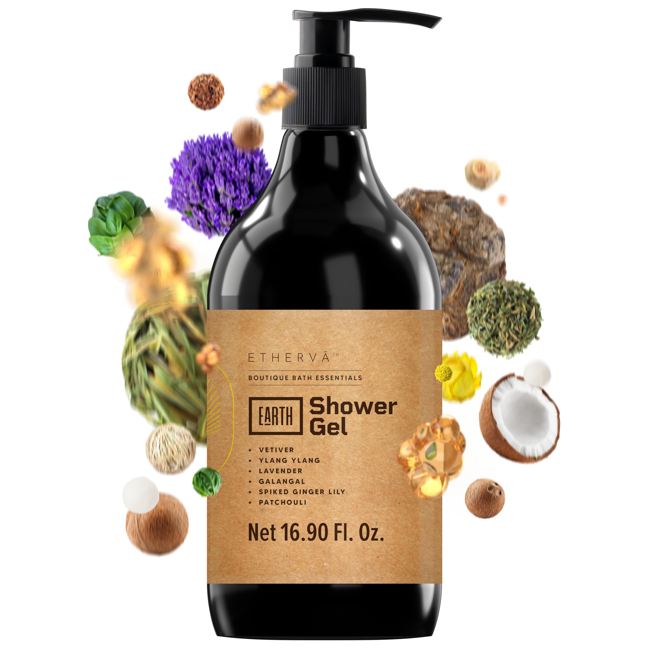 ETHERVA EARTH Body Wash for Men & Women | Patchouli, Vetiver, Incense, Virgin Coconut Oil ETHERVA buy supplements canada
