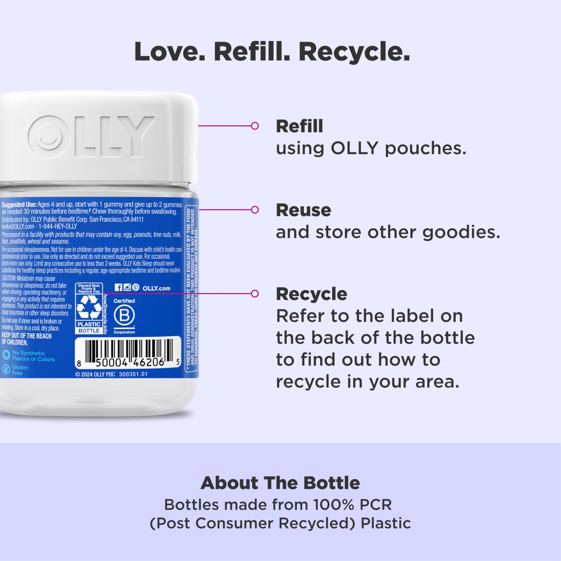 OLLY Kids Sleep Gummies, 0.5mg Melatonin, L Theanine, Chamomile, and Lemon Balm, Raspberry - 70 Count OLLY buy supplements canada
