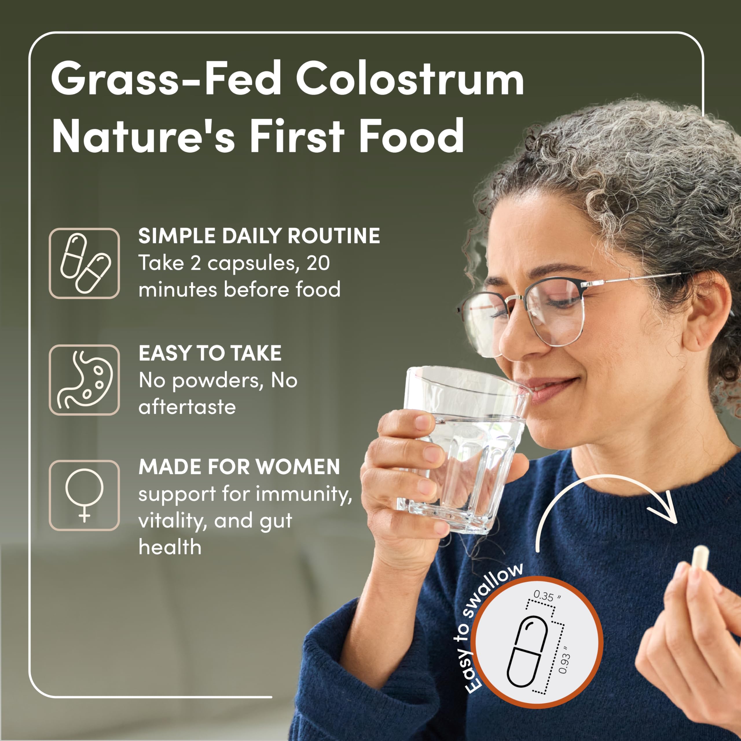 Rhea Bovine Colostrum Supplement for Women, Colostrum Capsules for Gut Health, Digestion, Bloating, Beauty, Immune Support, Bovine Colostrum for Humans, Colostrum Pills (60caps) RHEASILVIA buy supplements canada