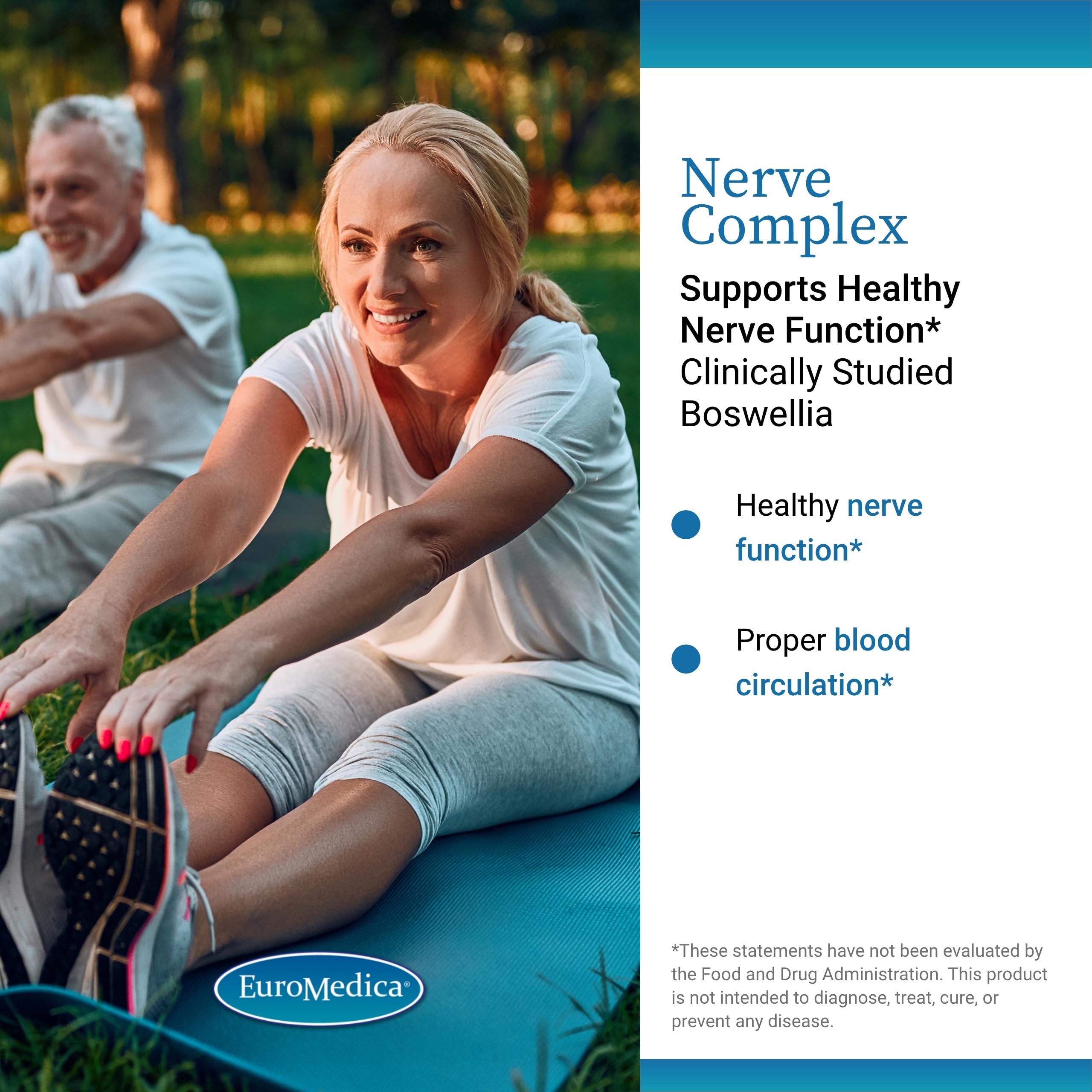 EuroMedica Nerve Complex - Herbal Supplement with Bioactive Vitamin B12 - Circulation & Nerve Health Support Supplement - Vegan Capsules with Boswellia Serrata - 60 Capsules, 2 Pack (120 Capsules) EuroMedica buy supplements canada
