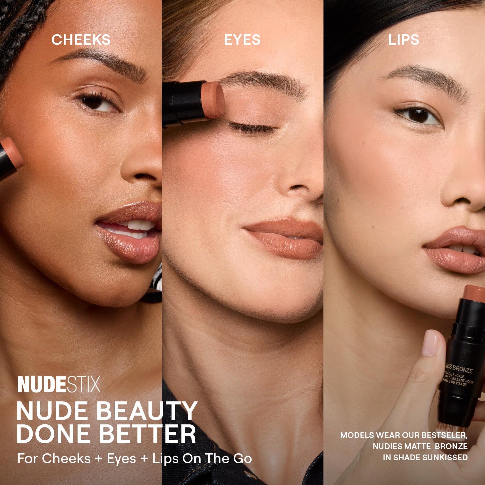 Nudestix Nudies Bronze All Over Matte Bronzing Stick – 3-in-1 Cream Bronzer for Cheeks, Eyes & Lips with Built-In Brush | Natural Contour & Sun-Kissed Glow | Bondi Bae Nudestix buy supplements canada