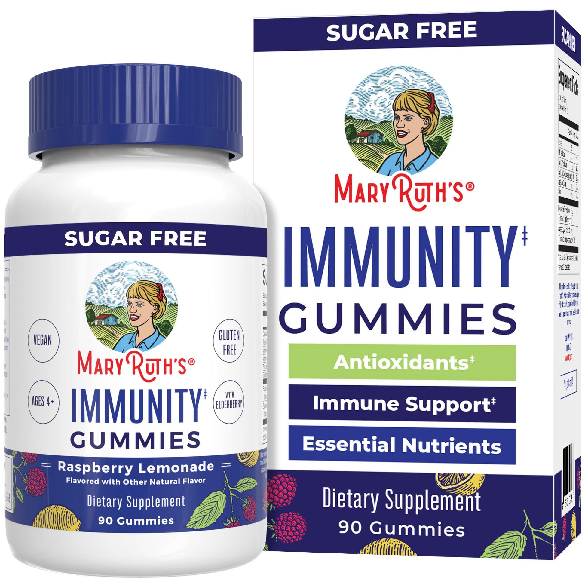 MaryRuth Organics Sugar Free Immunity Gummies | Powerful Blend | Elderberry Vitamin C & Zinc | Vitamin D3 & Echinacea | Immune Support Supplement | Gummies for Kids & Adults | Vegan | Non GMO | 90ct MARYRUTH'S buy supplements canada