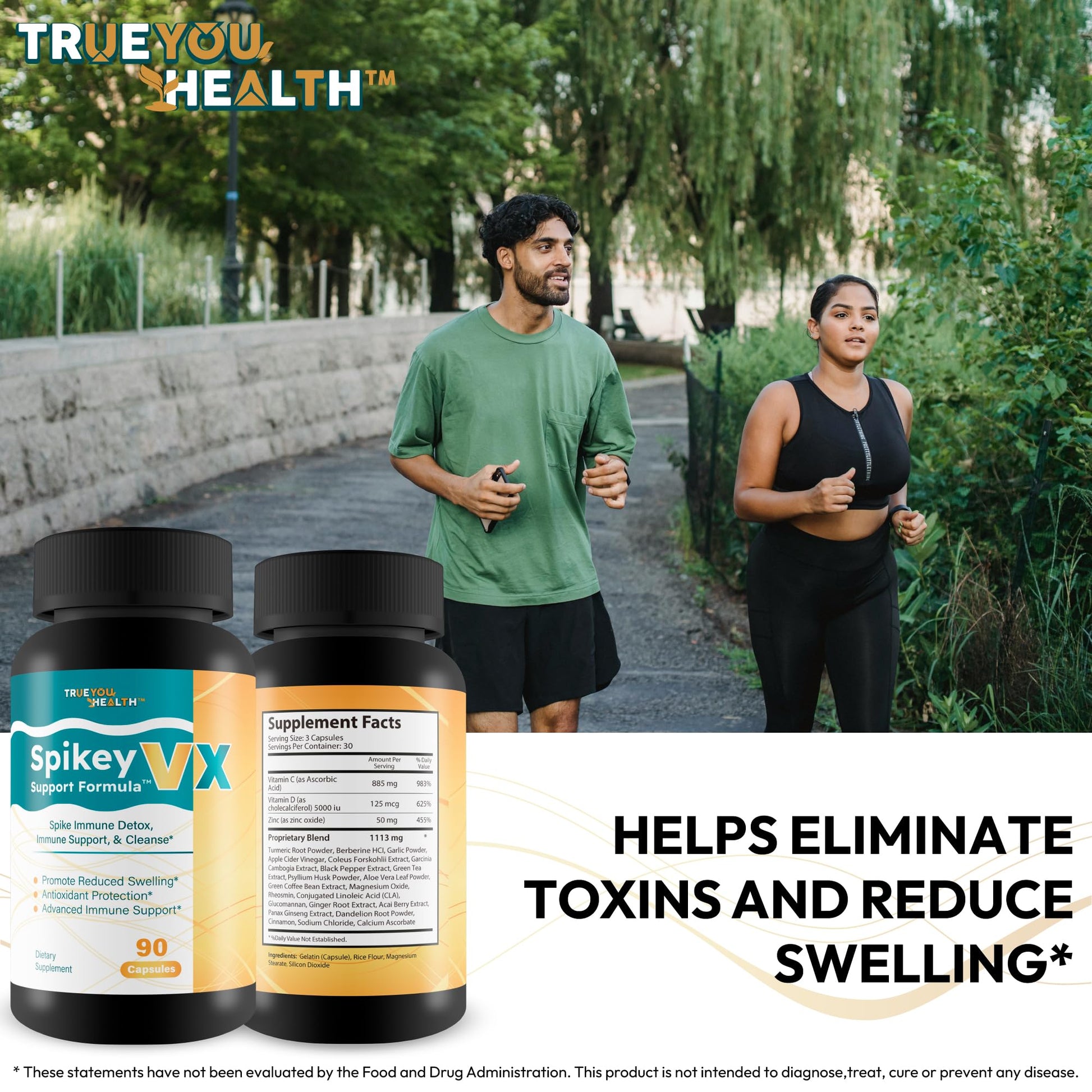True You Health Spikey VX Support Formula - Our Best Spike Support Formula for Immune System Detox - Daily Zinc Immunity Capsules Vitamin C Immune Boost - Feel The Wellness Spike Detox The Wellness True You Health buy supplements canada