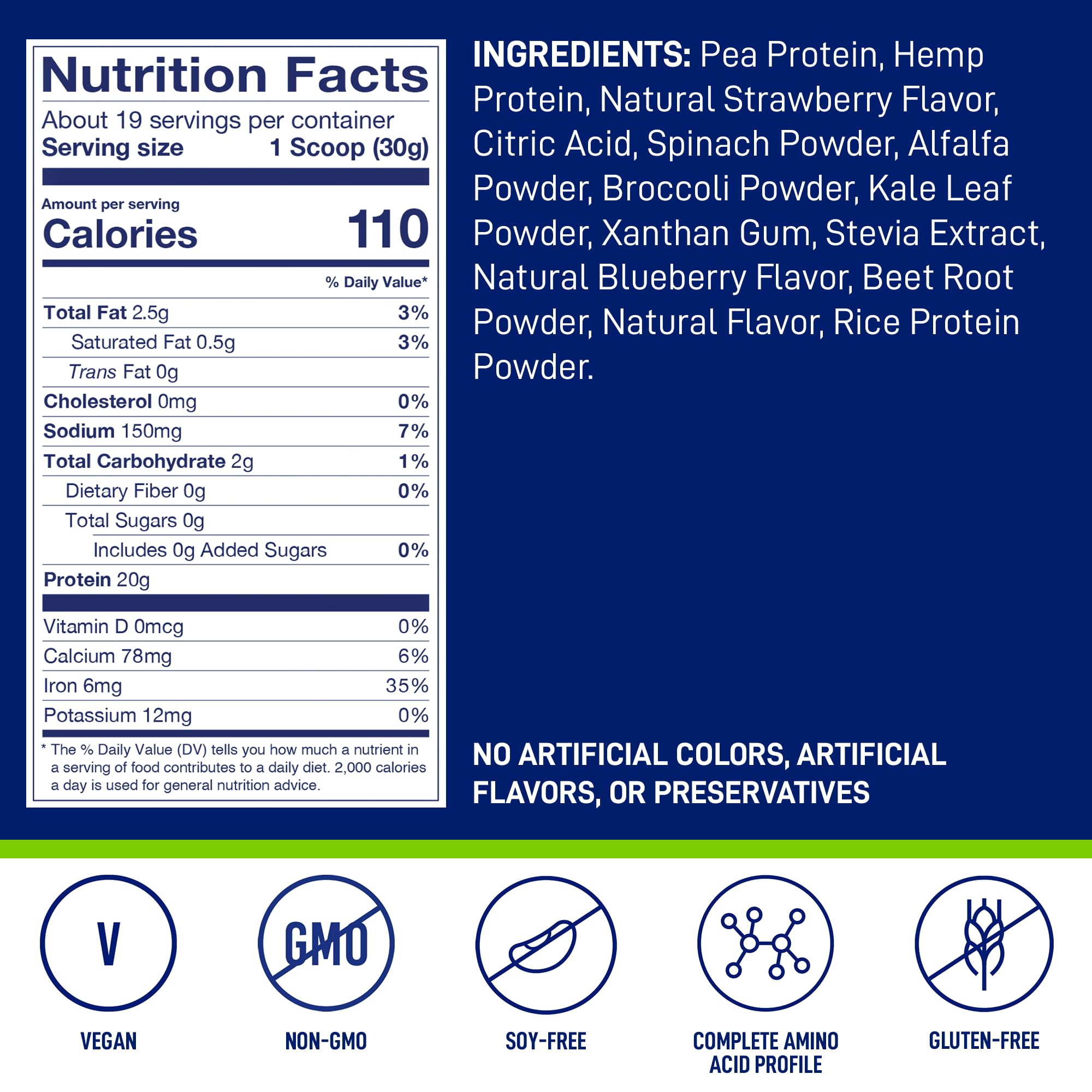 LeanFit Plant-Based Protein & Greens, Natural Berry, 20g Protein, 19 Servings, 1.25 Pound LeanFit buy supplements canada