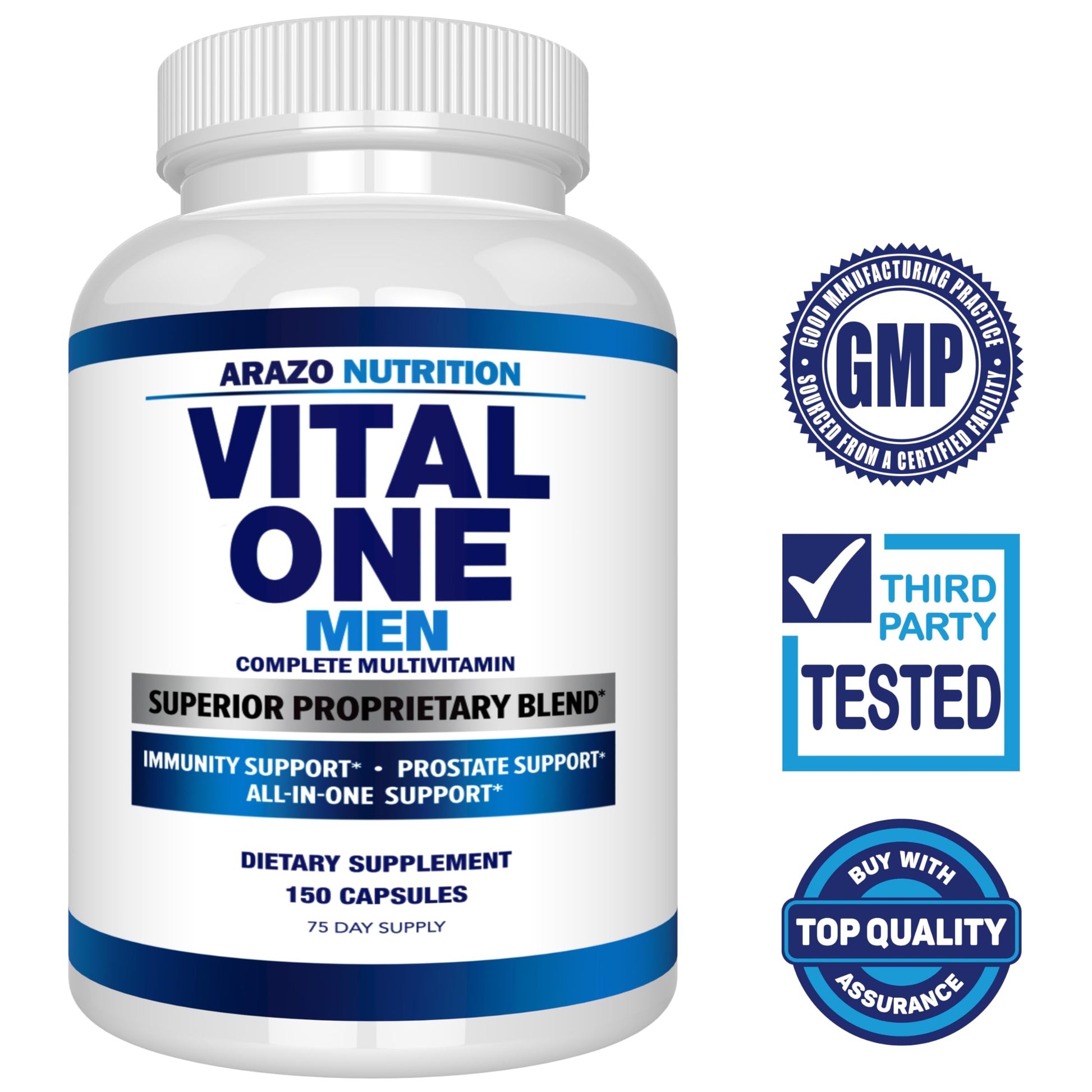 Arazo Nutrition Vital One Multivitamin for Men – Daily Wholefood Supplement - 150 Vegan Arazo Nutrition buy supplements canada