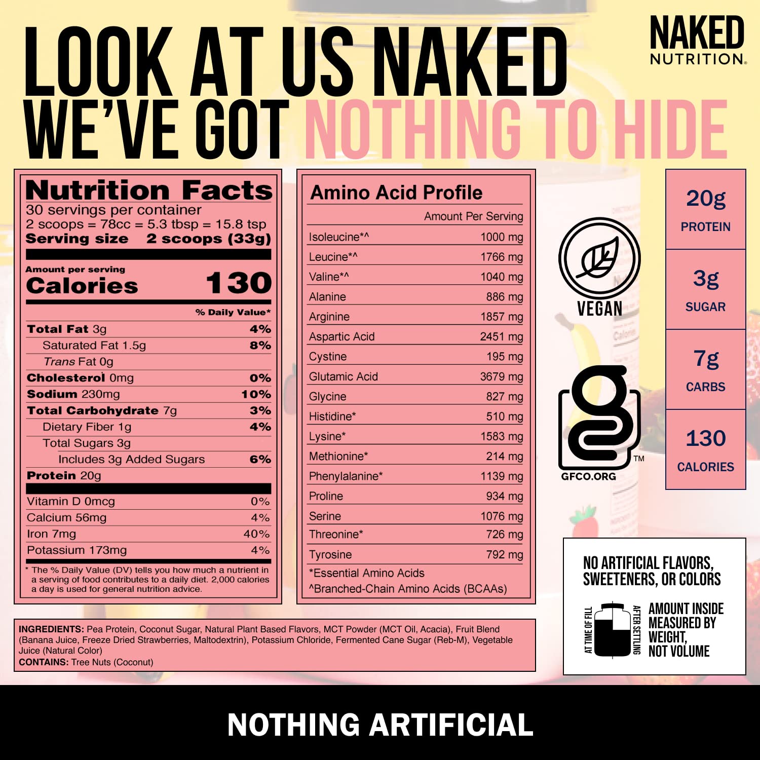 NAKED nutrition Naked Shake - Vegan Protein Powder, Strawberry Banana - Flavored Plant NAKED buy supplements canada