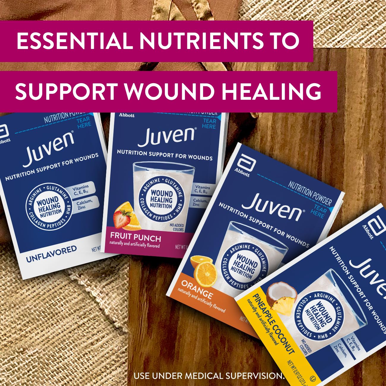 Juven Therapeutic Nutrition Drink Powder Including Collagen Peptides, Amino Acids, and HMB for Wound Healing Support, Orange, 30 Packets Juven buy supplements canada