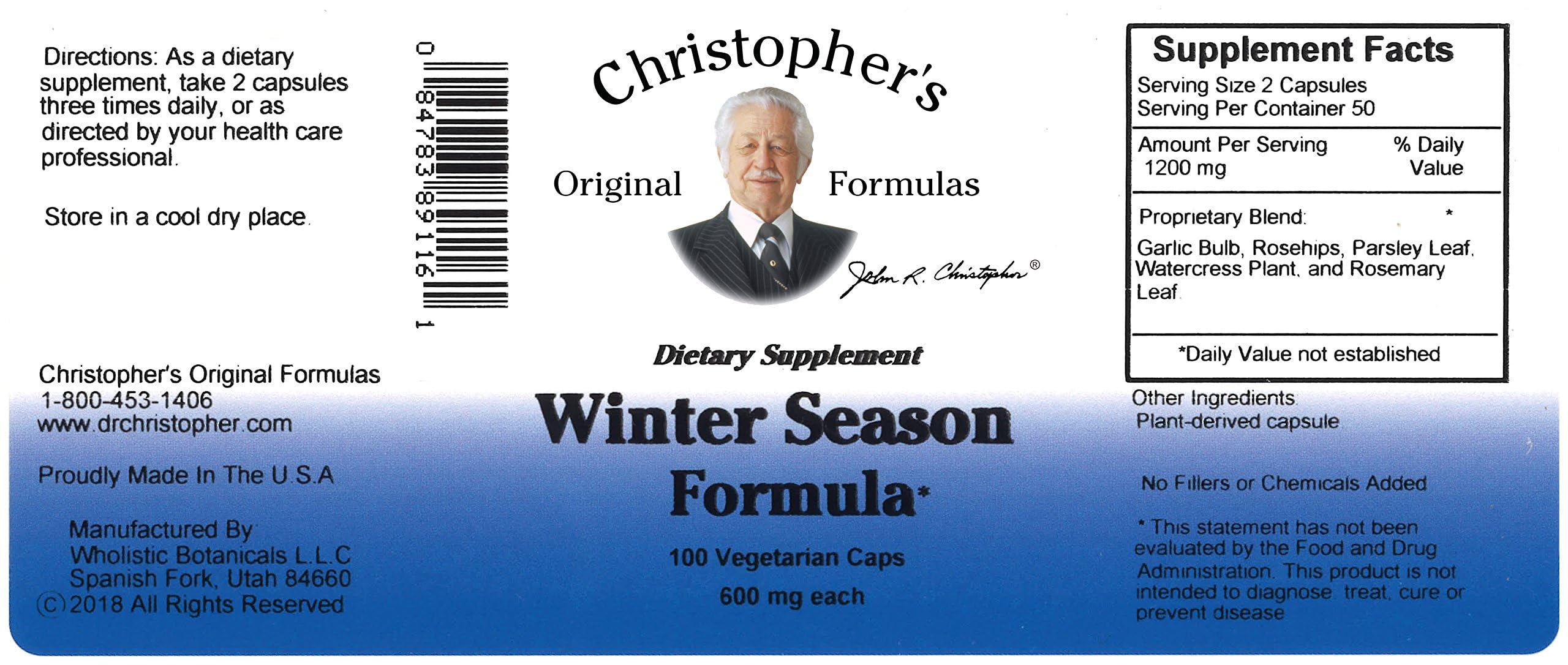 Christopher's Original Formulas Winter Season Formula, 100 Vegetarian Capsules Christopher's Original Formulas buy supplements canada