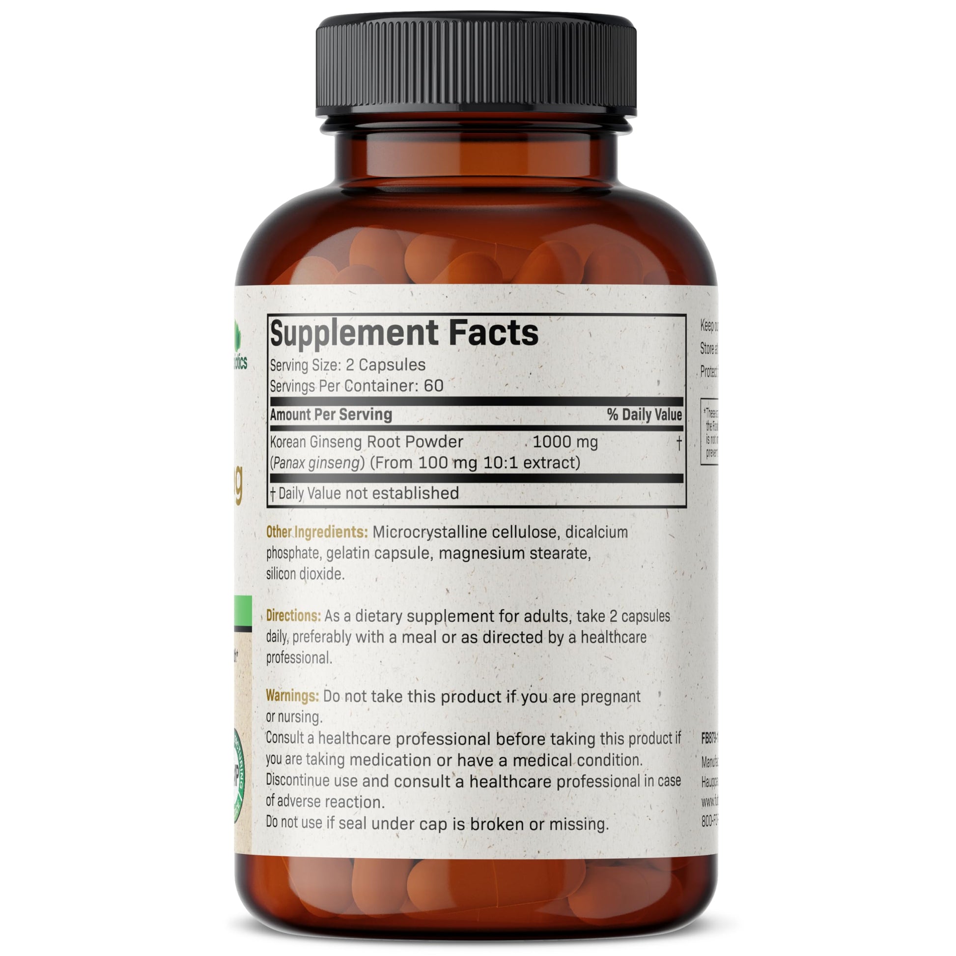 Futurebiotics Korean Panax Ginseng 1000 MG Per Serving Energy, Memory & Brain Health Futurebiotics buy supplements canada