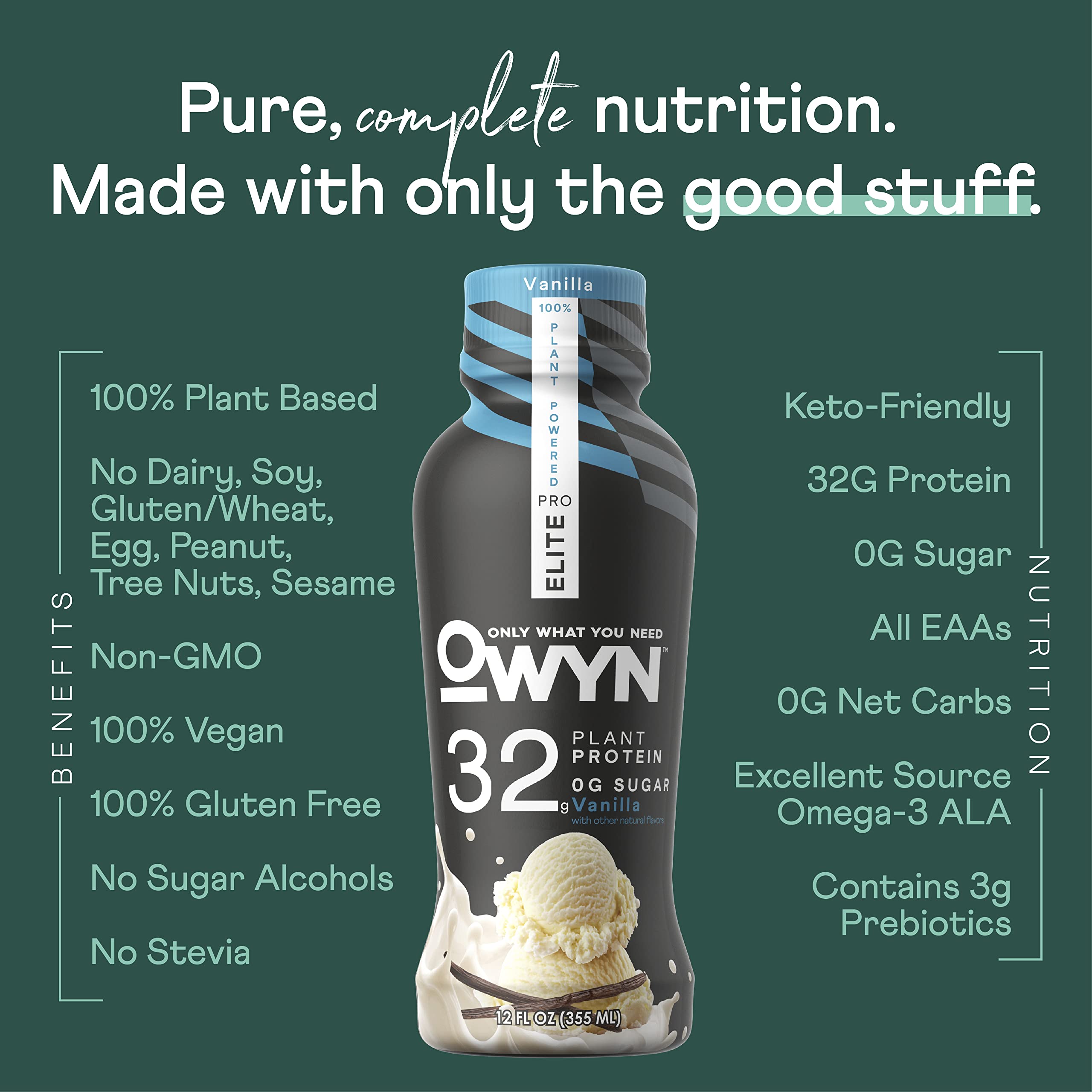 OWYN Only What You Need Pro Elite Vegan Plant Based High Protein Shake, Vanilla OWYN Only What You Need buy supplements canada