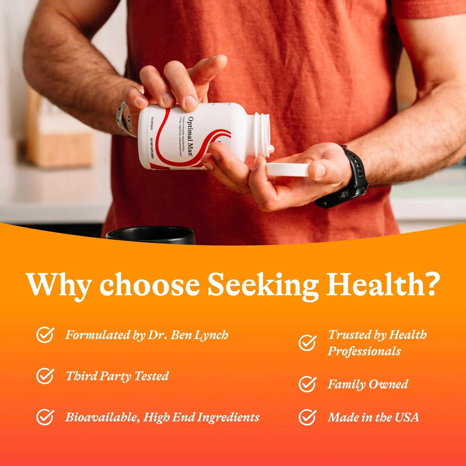 Seeking Health Optimal Man - Multivitamin Supplement with Zinc, Active Folate, & Alpha-Lipoic Acid - Multivitamin Supports Energy & Brain Health - Support Healthy Aging Seeking Health buy supplements canada