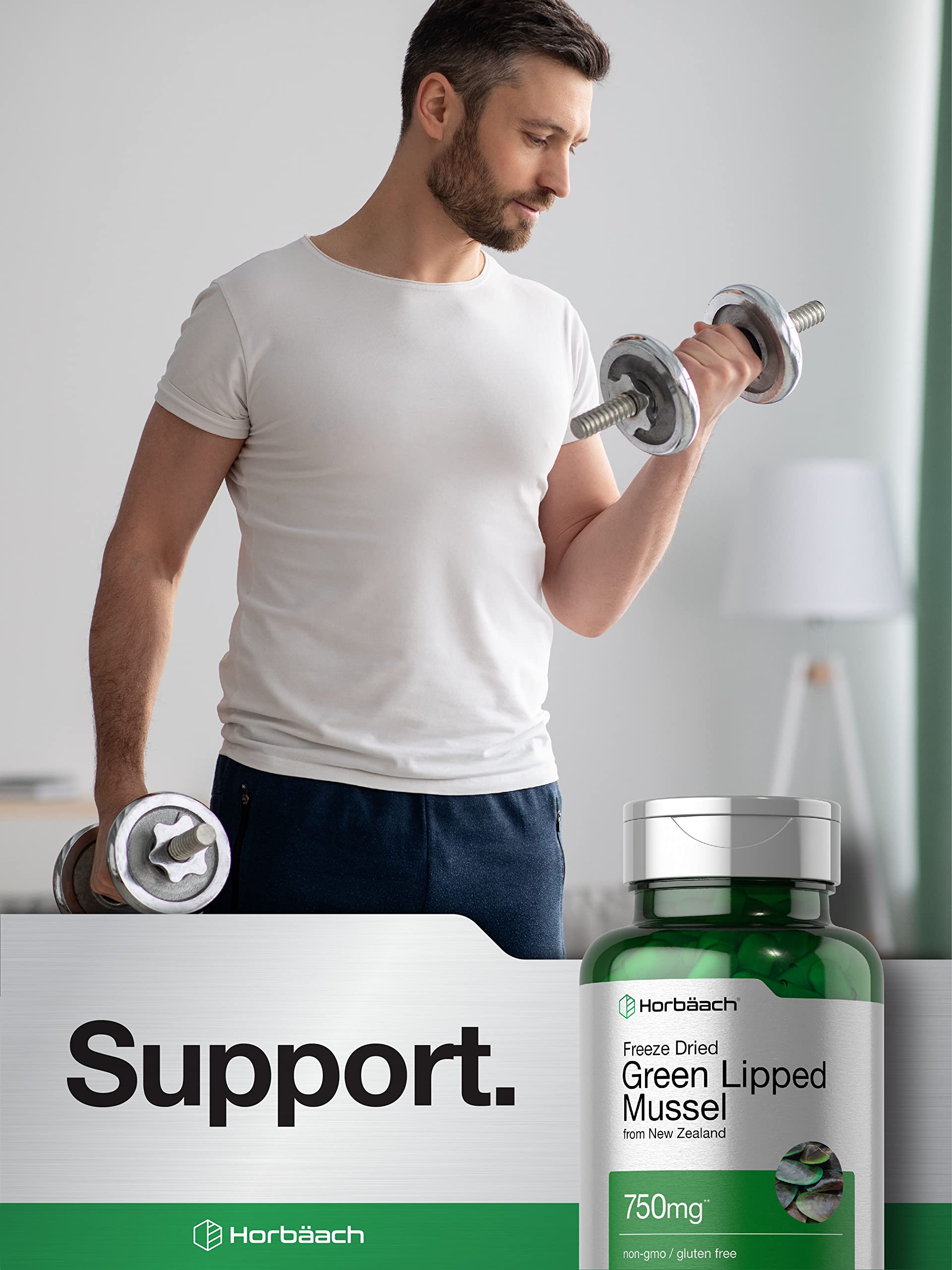 Green Lipped Mussel | 750 mg | 120 Capsules | from New Zealand | Premium Freeze Dried Horbäach buy supplements canada