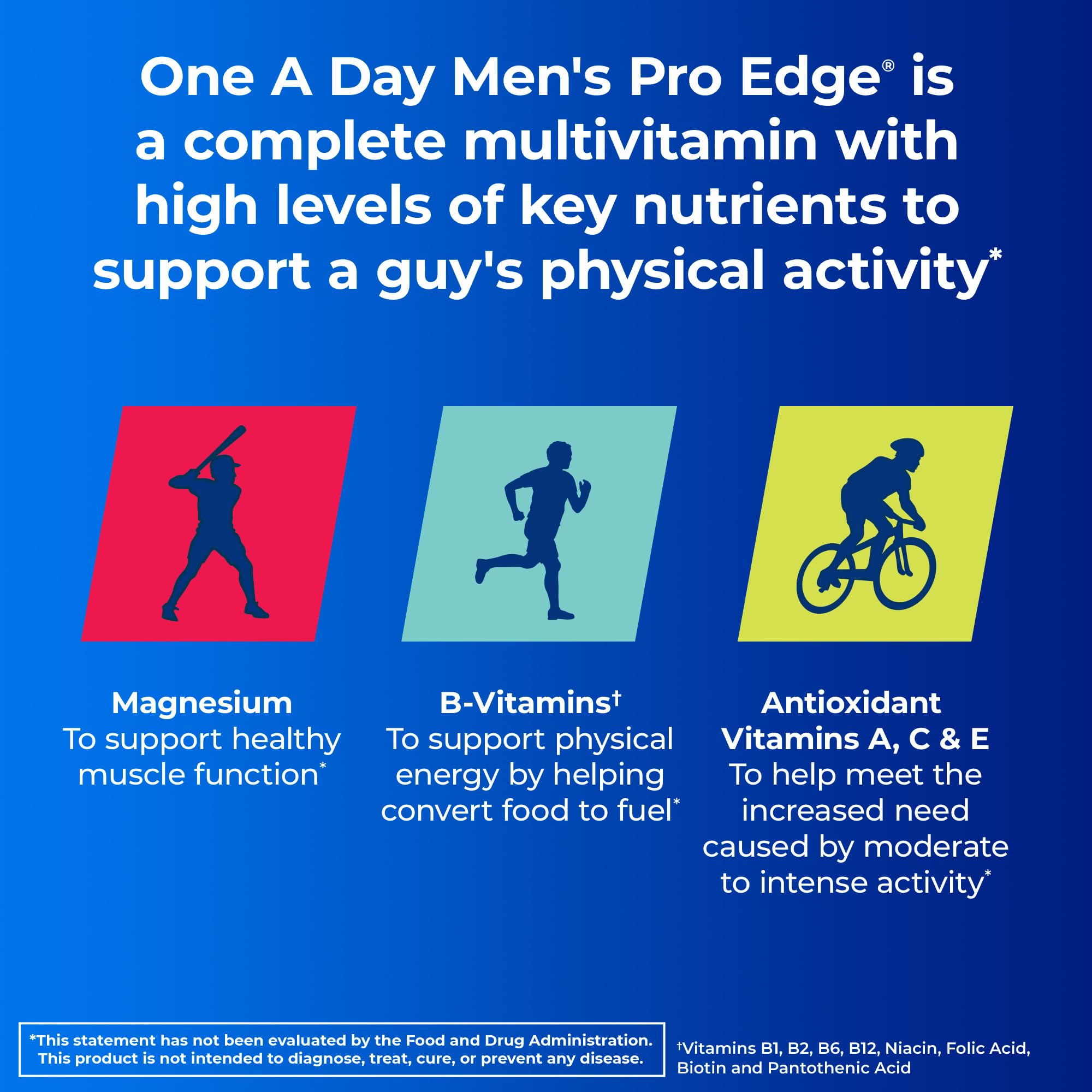 One A Day Men’s Pro Edge Multivitamin, Supplement with Vitamin A,C,D, E and Zinc for Immune Health Support and Magnesium for Healthy Muscle Function, 50 Count ONE A DAY buy supplements canada