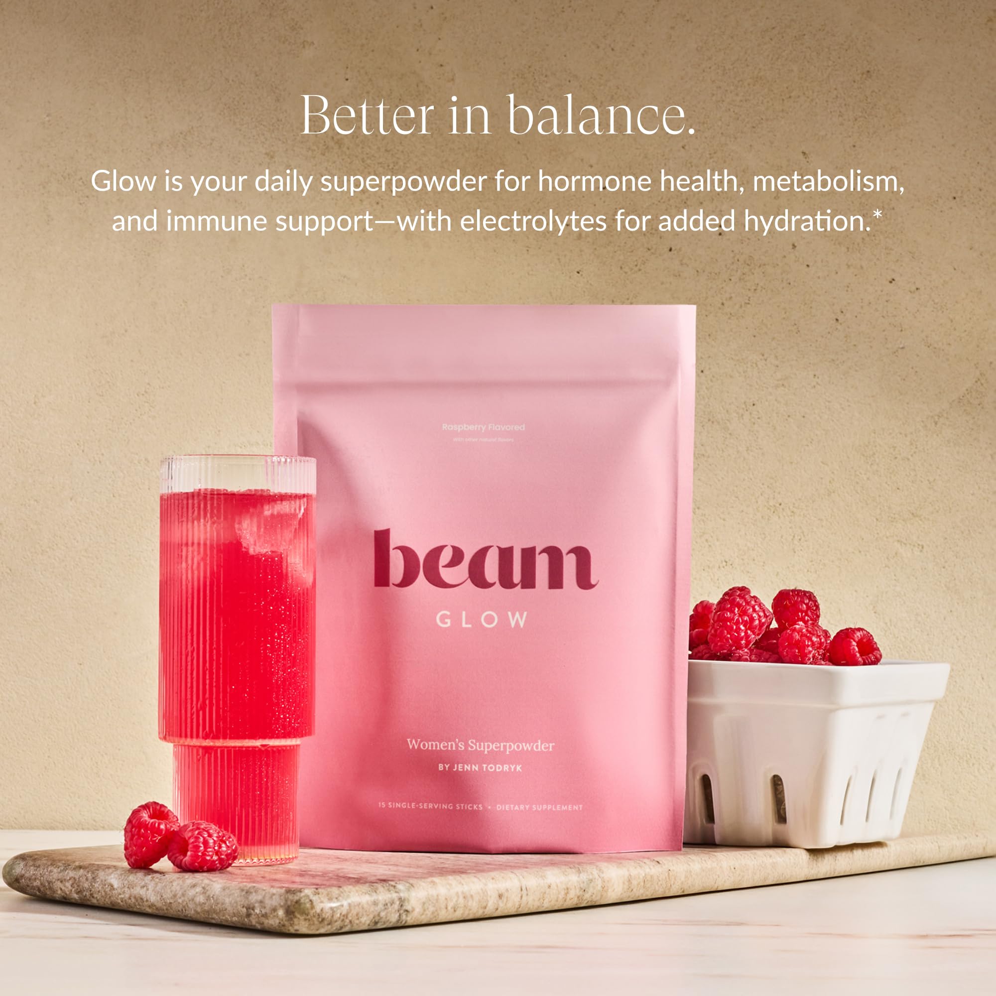 Beam Glow, Hormone Balance for Women, Strawberry Kiwi and Raspberry Bundle, Thyroid Support for Women, Natural Hormone Support Powder with Selenium and Bromelain, PMS Relief, Energy, Hair, Skin Health Beam buy supplements canada