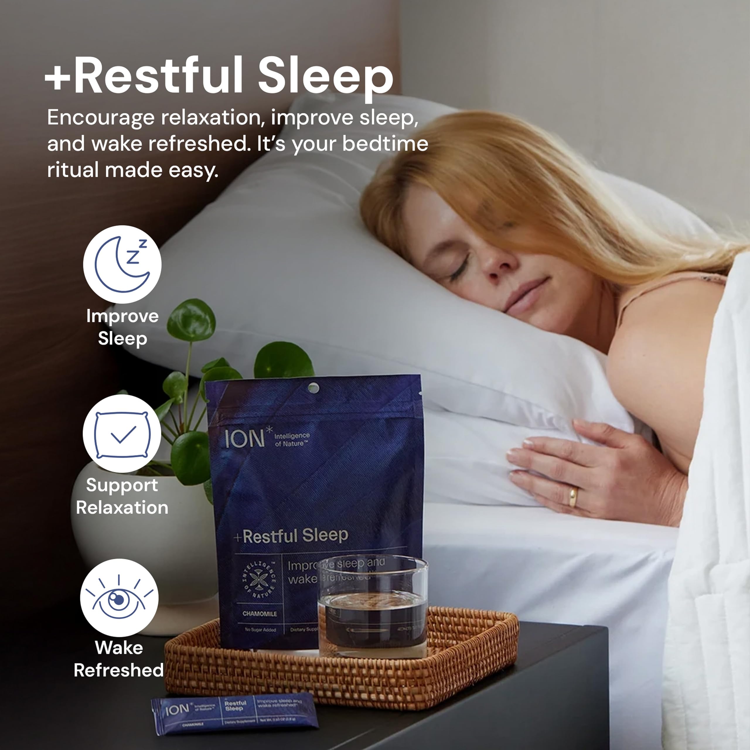 ION* Intelligence of Nature Restful Sleep - Ashwagandha Calm Sleep Aid Powder Drink Mix for Restful Night with Magnesium and L Theanine for Women and Men - 5 Packets ION* Intelligence of Nature buy supplements canada