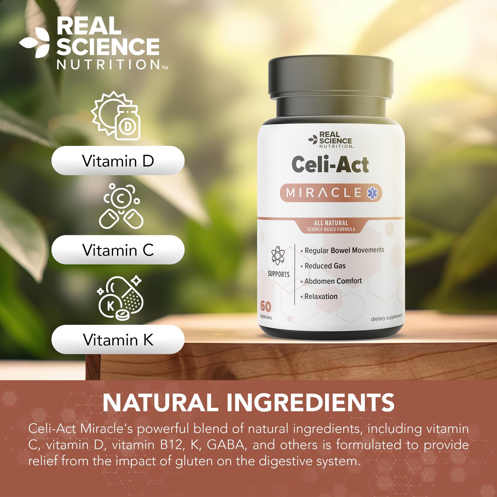 Real Science Nutrition Celi-Act Miracle is a Natural Supplement to Support Celiac Discomfort and Digestive Health Real Science Nutrition buy supplements canada
