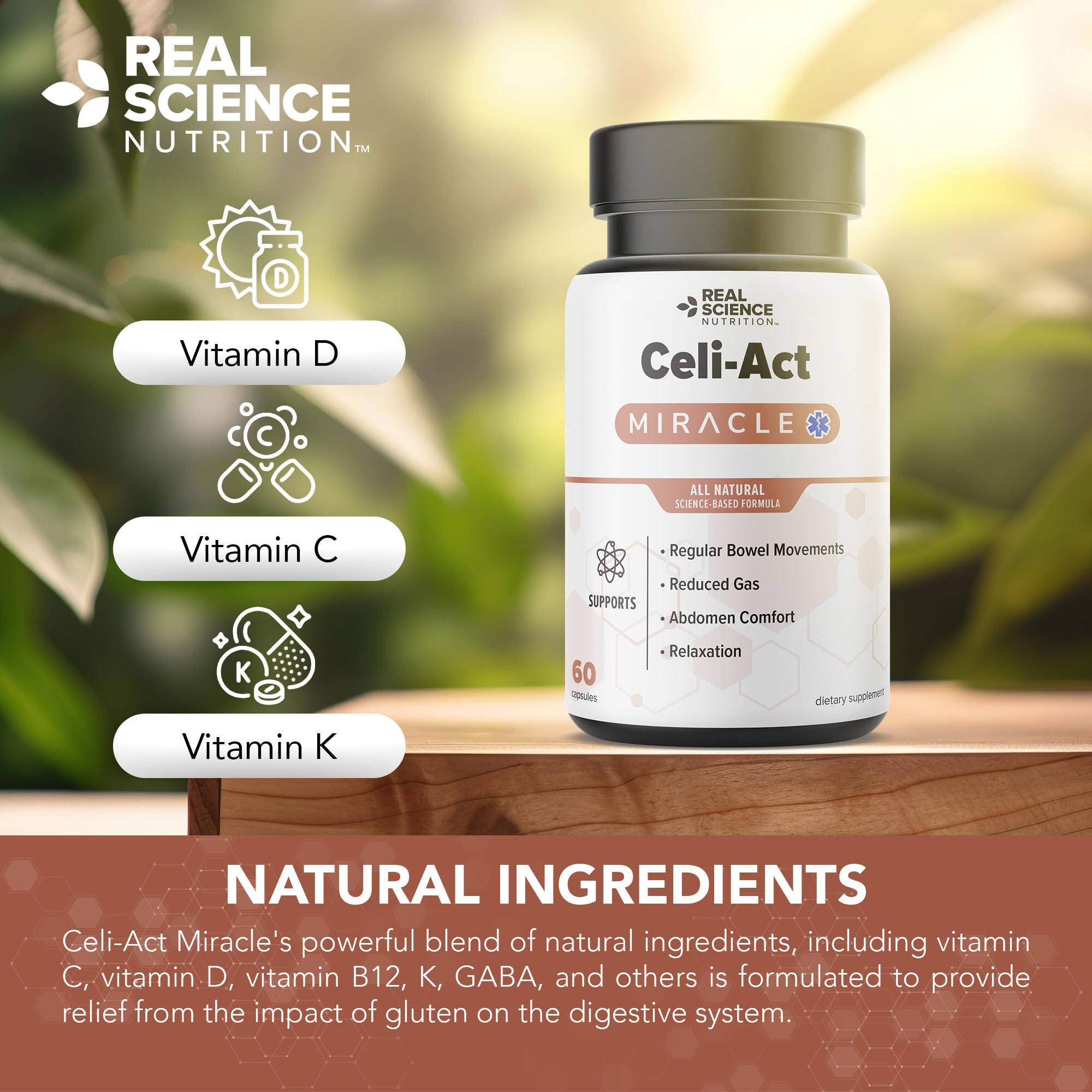 Real Science Nutrition Celi-Act Miracle is a Natural Supplement to Support Celiac Discomfort and Digestive Health Real Science Nutrition buy supplements canada